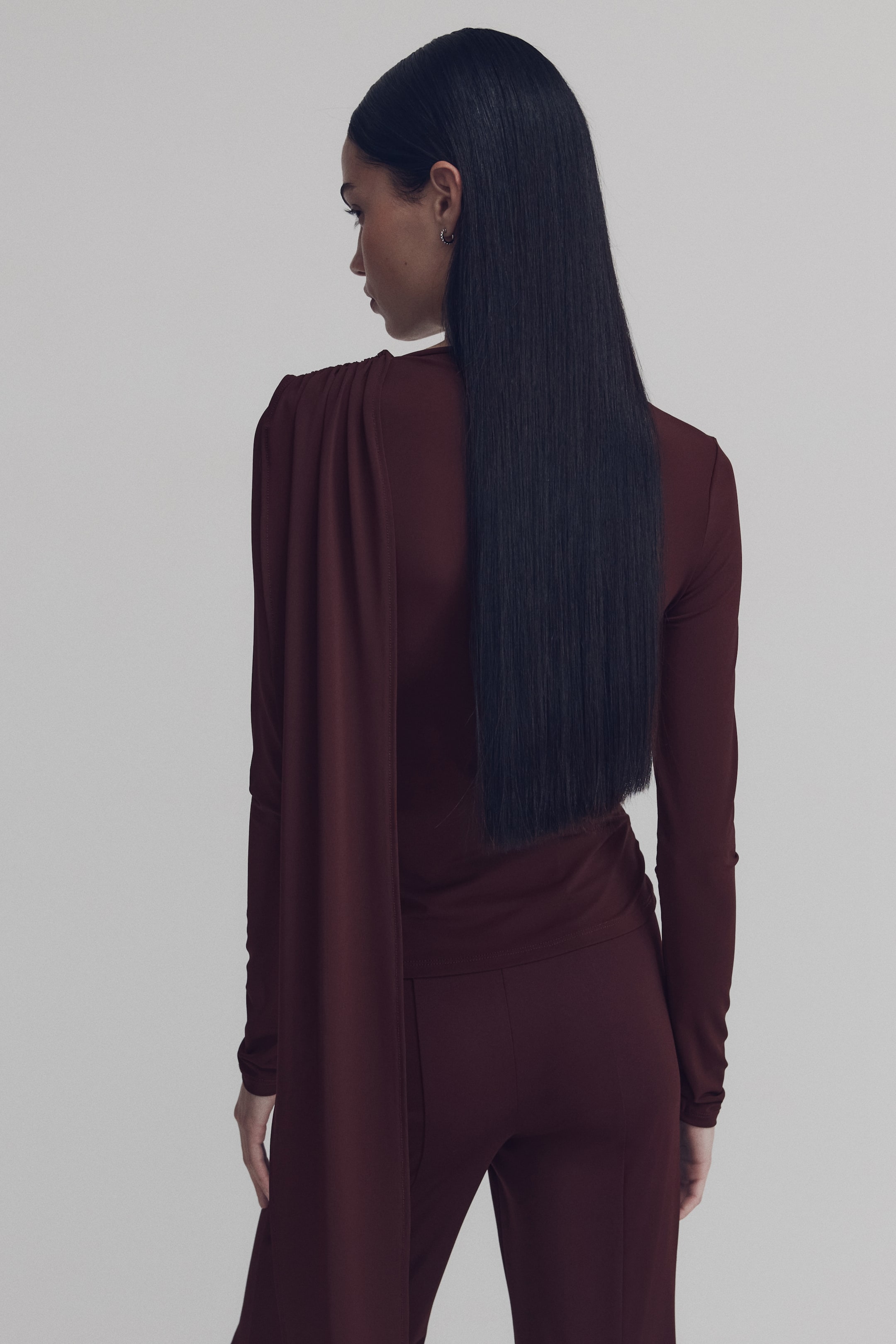 Agrandir l'image: Top froncé - Bordeaux - FEMME | H&M FR 3