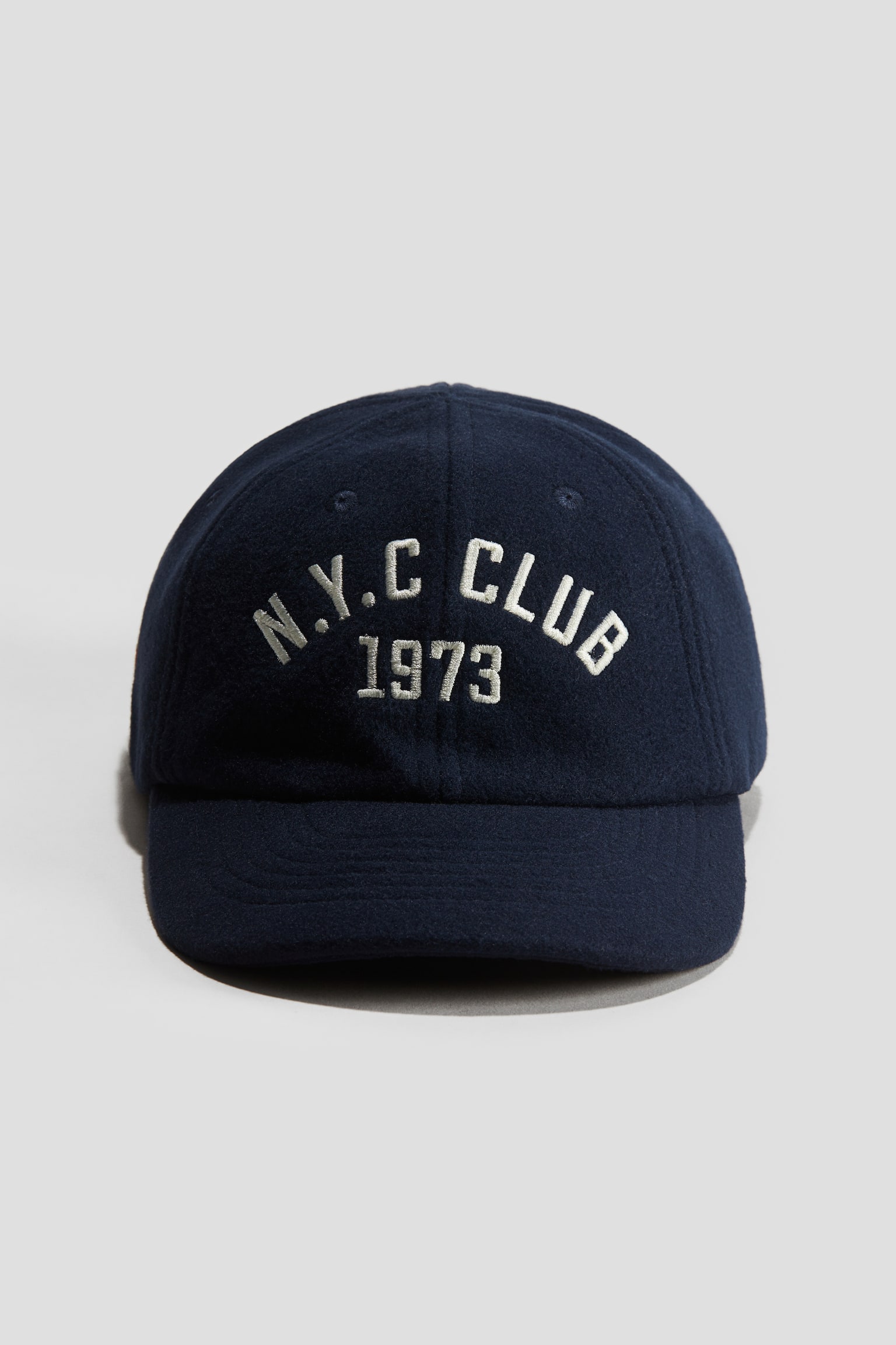 Embroidery-detail twill cap - ネイビーブルー／N.Y.C Club/クリーム／バスケットボール - 1