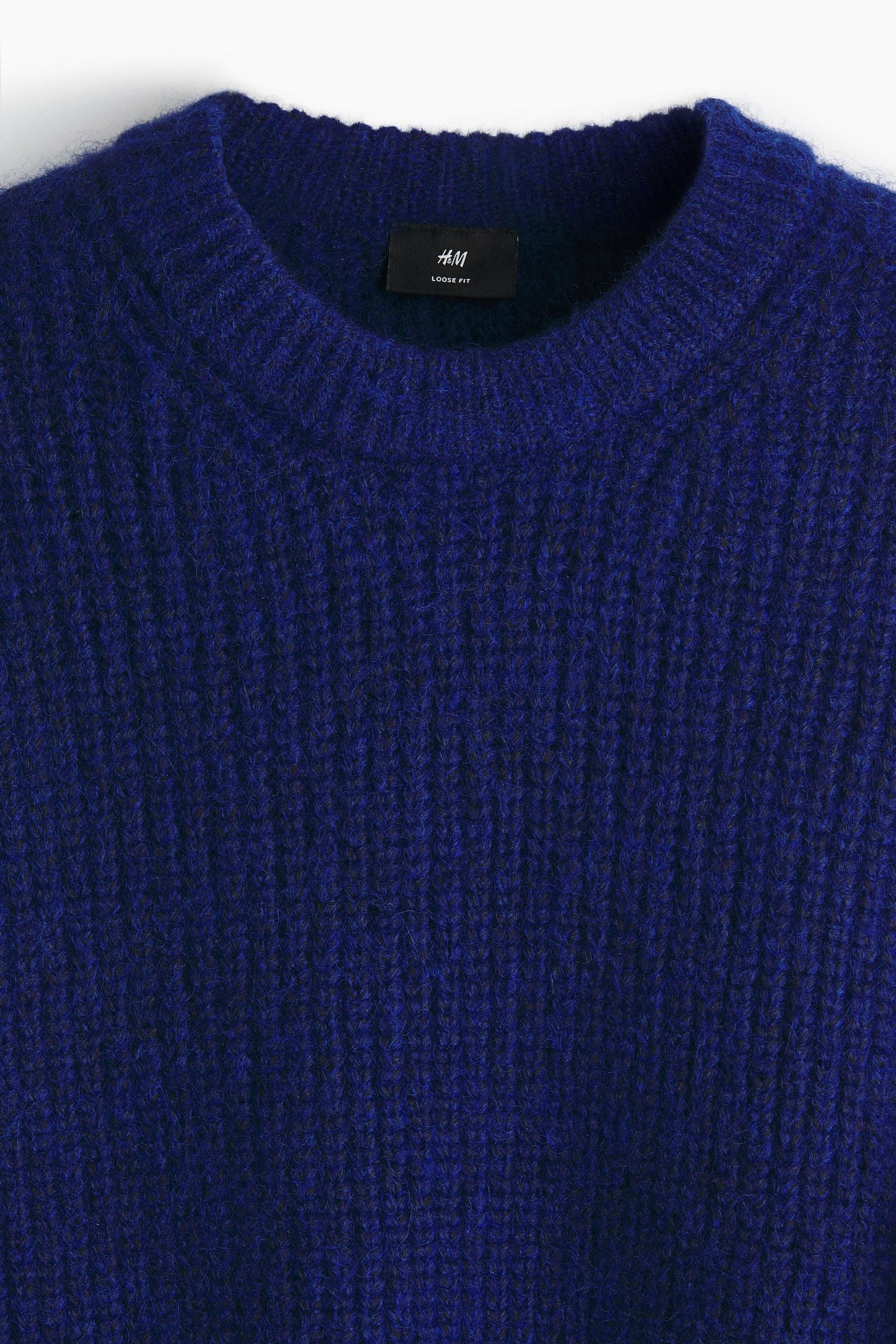 Pullover in maglia a coste Loose Fit - Blu scuro/Nero - 5