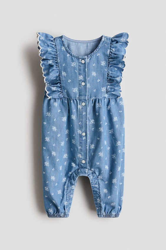 Детские комбинезоны H&M Printed Denim Romper Suit