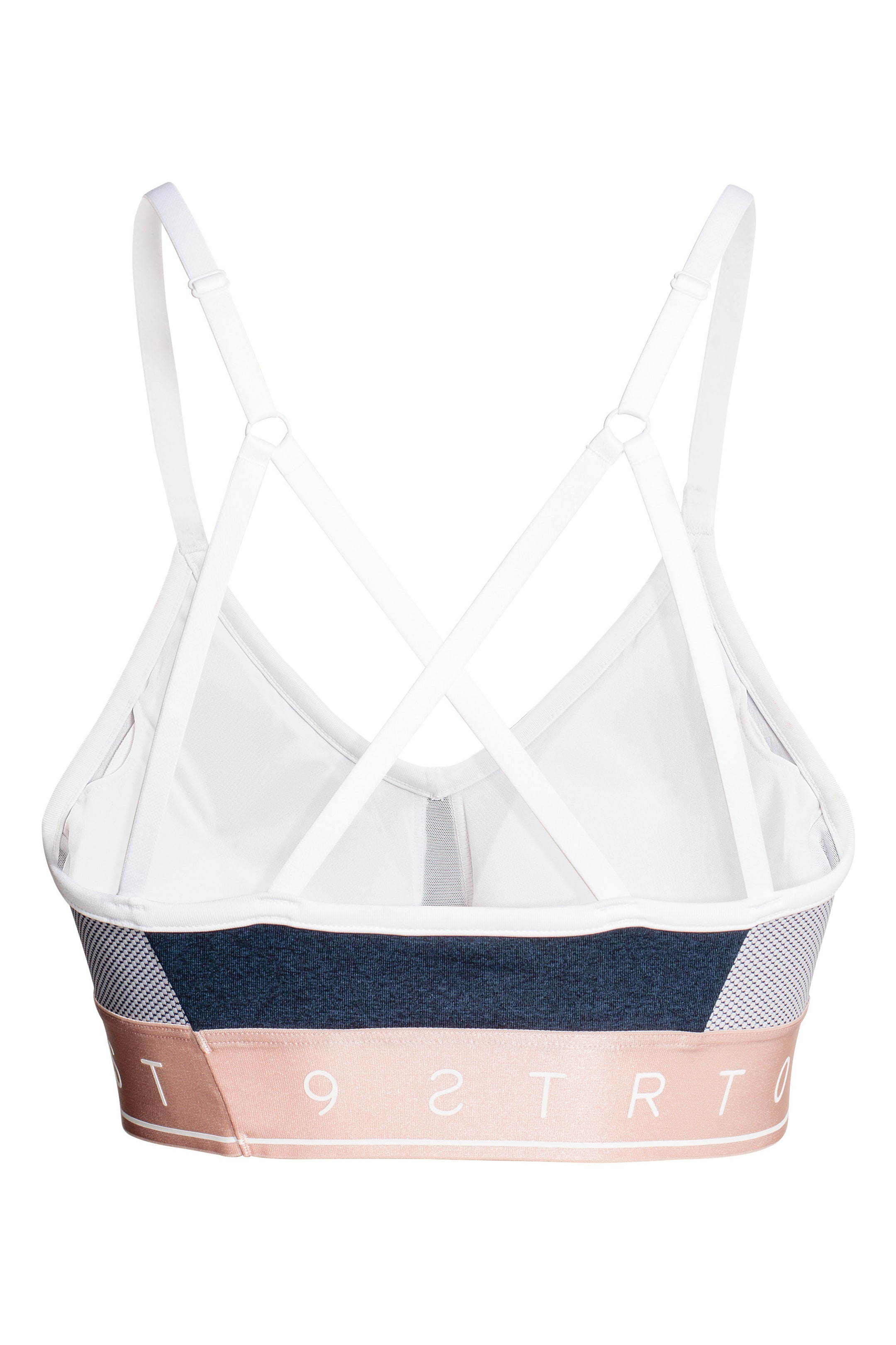 View larger image: Sports bra Medium support - Dark blue/Powder - Ladies | H&M GB 1