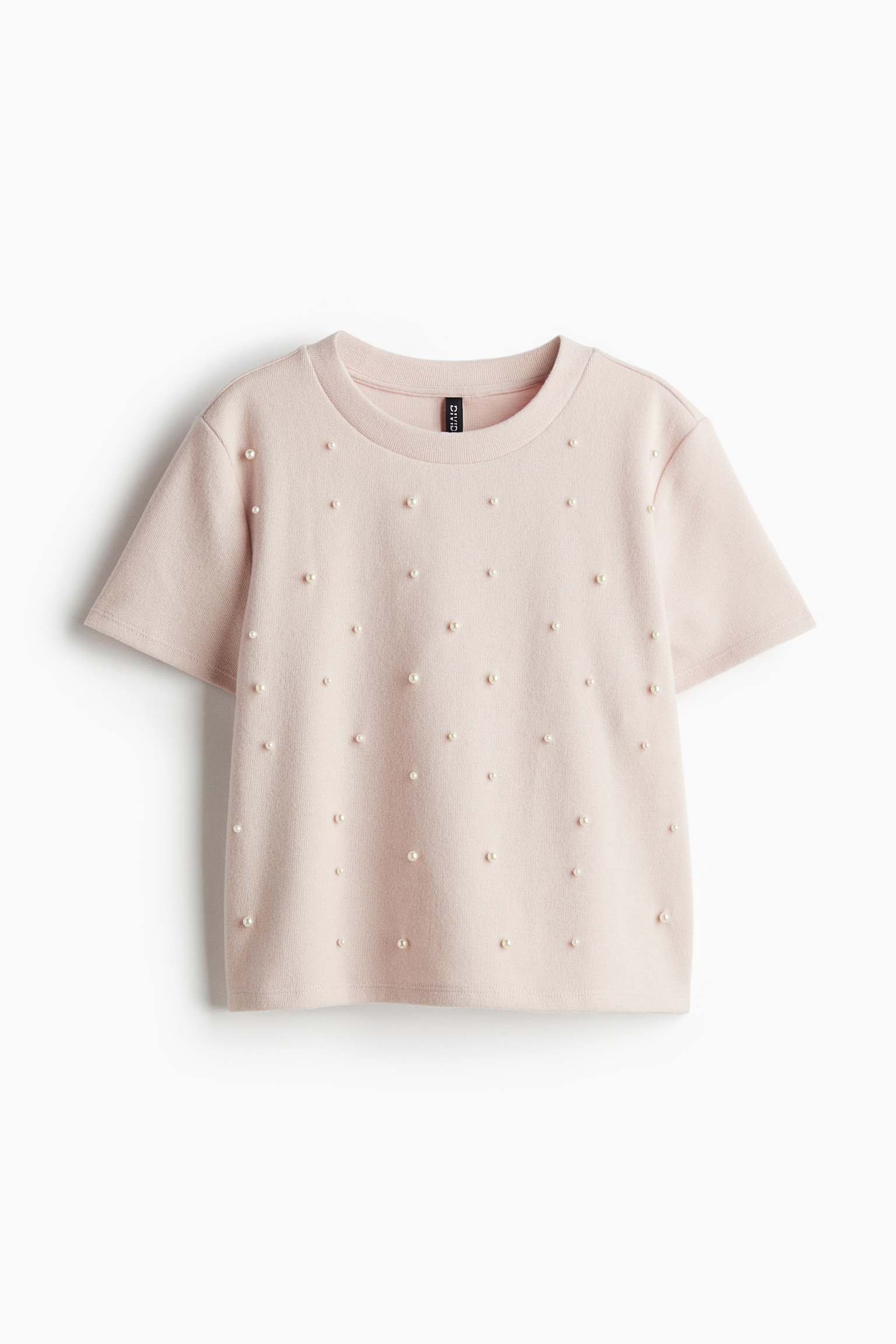 Bead-embellished T-shirt - Light pink/Black/White - 2