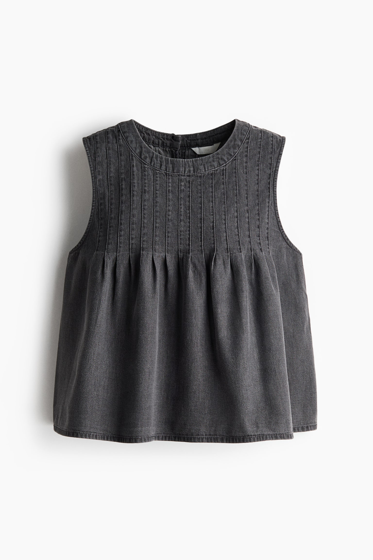 Pleated denim top - Dark denim grey/Dark denim blue/Light pink