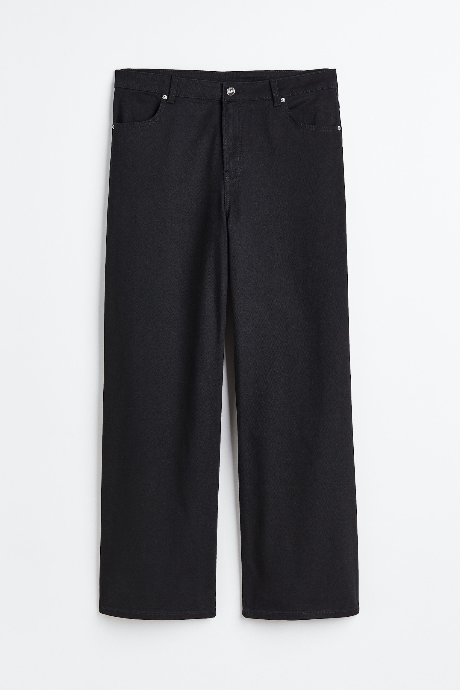 H&M+ Wide Twill Pants - Black