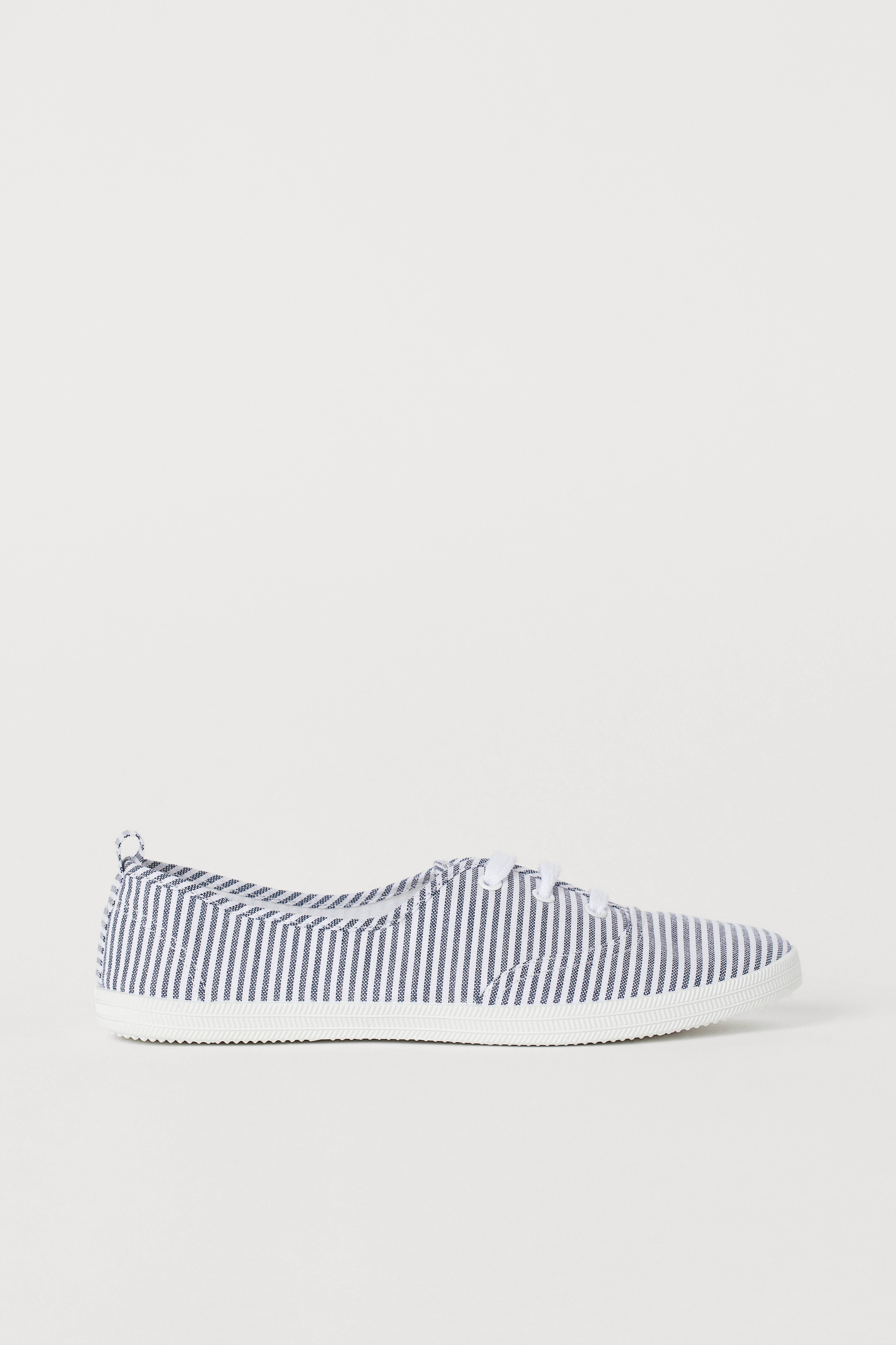 Blue and fashion white striped shoes