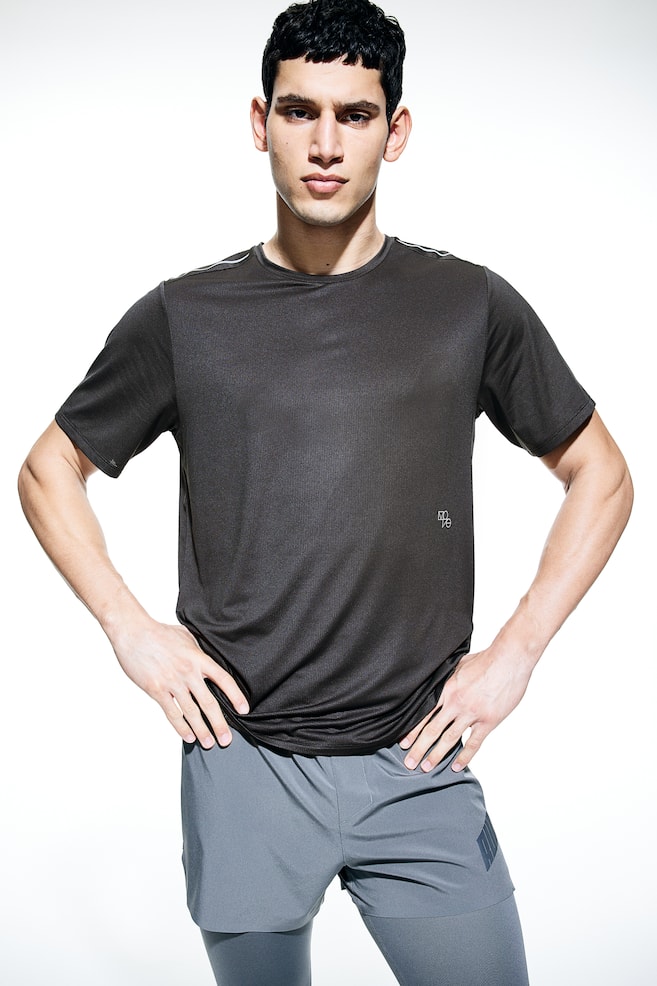 DryMove™ Lauf-T-Shirt - Dunkelgrau/Weiß - 6