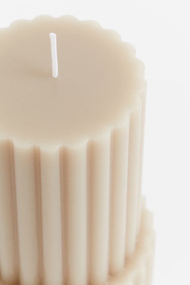 Shaped pillar candle - Light beige/Light pink - 3