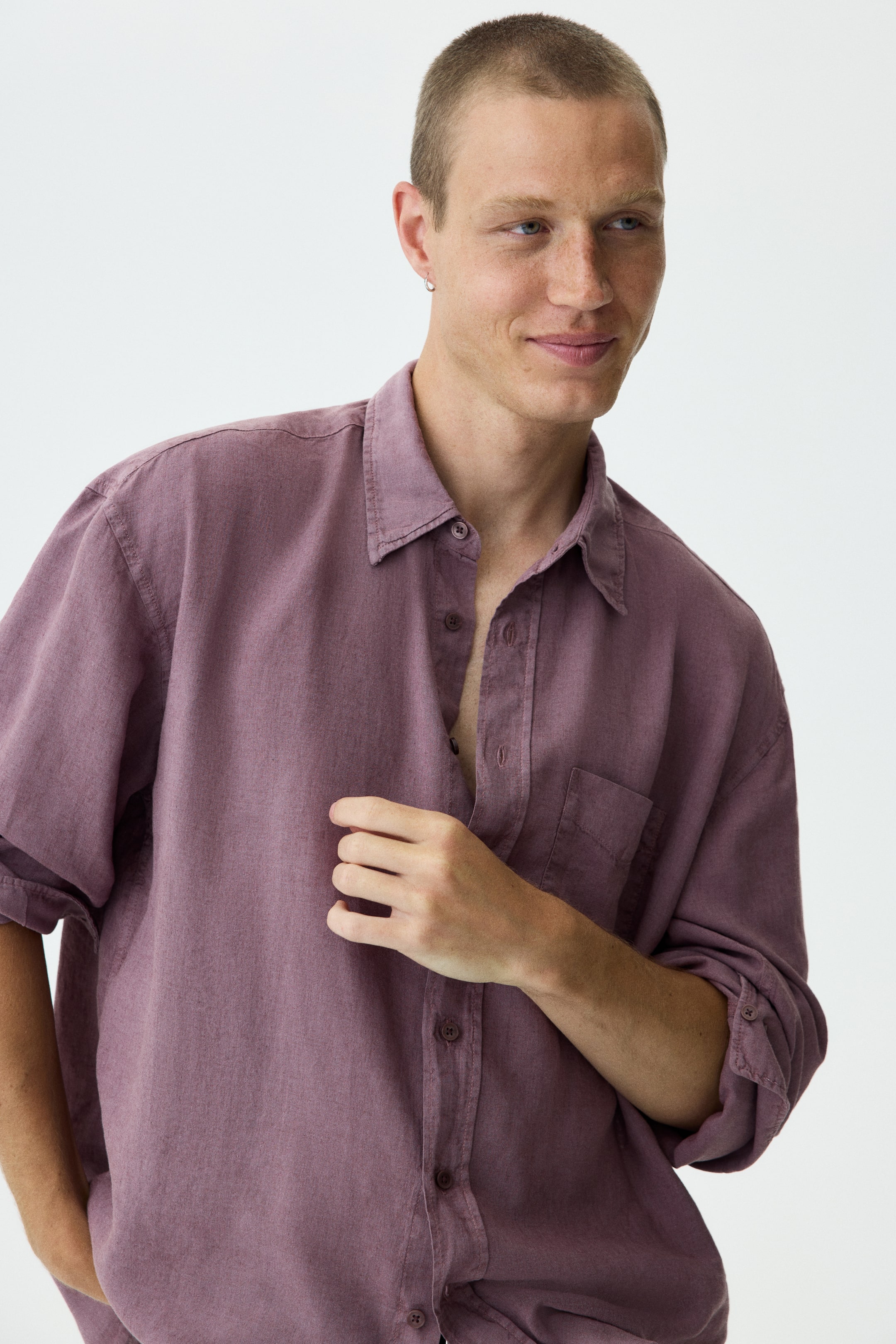 Relaxed-Fit Linen-Blend Shirt