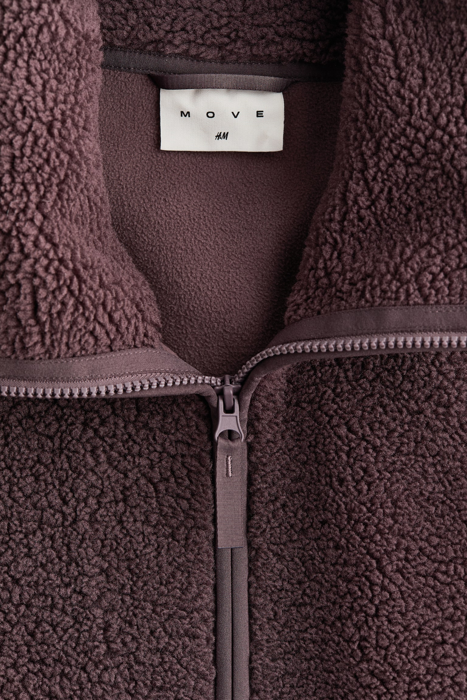 Женская куртка H&M Move Teddy Fleece Half-Zip with ThermoMove™, цвет: Фиолетовый серо-коричневый — фото 6