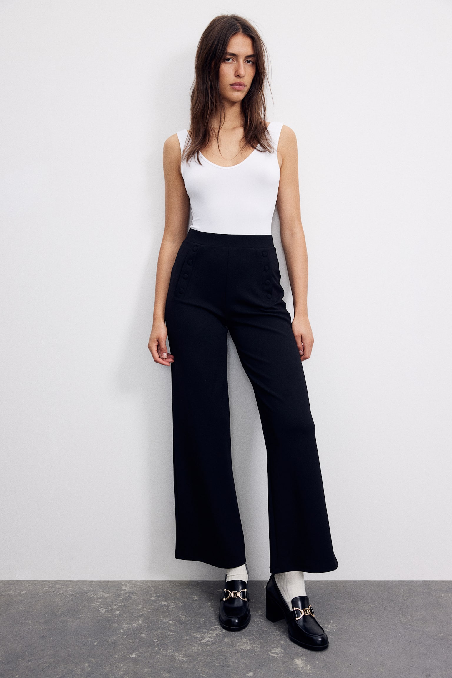 Button-front trousers - Black/Black/Navy blue/Dark grey/Black - 3