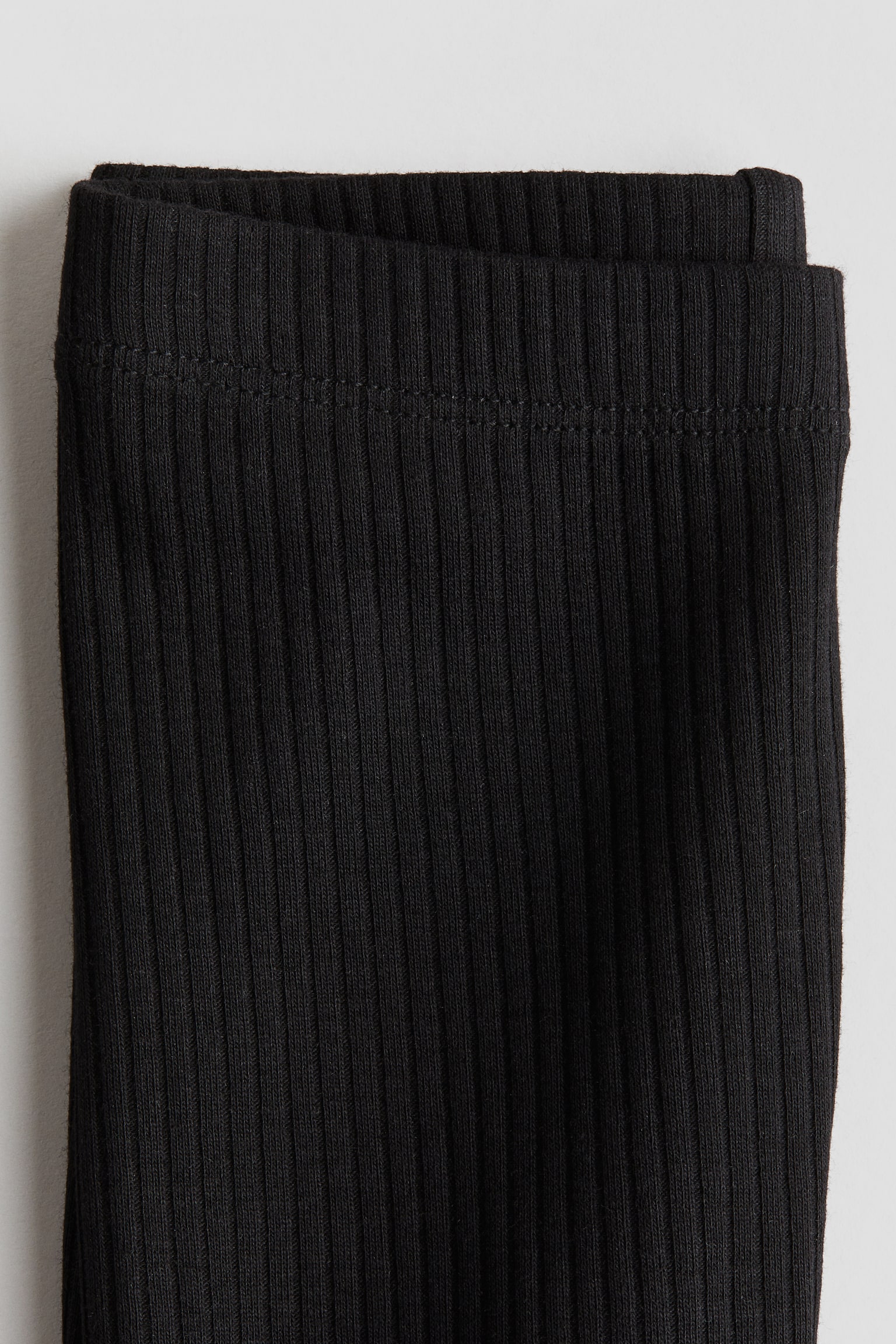 Детские леггинсы H&M Ribbed Cotton, цвет: Чёрный — фото 2