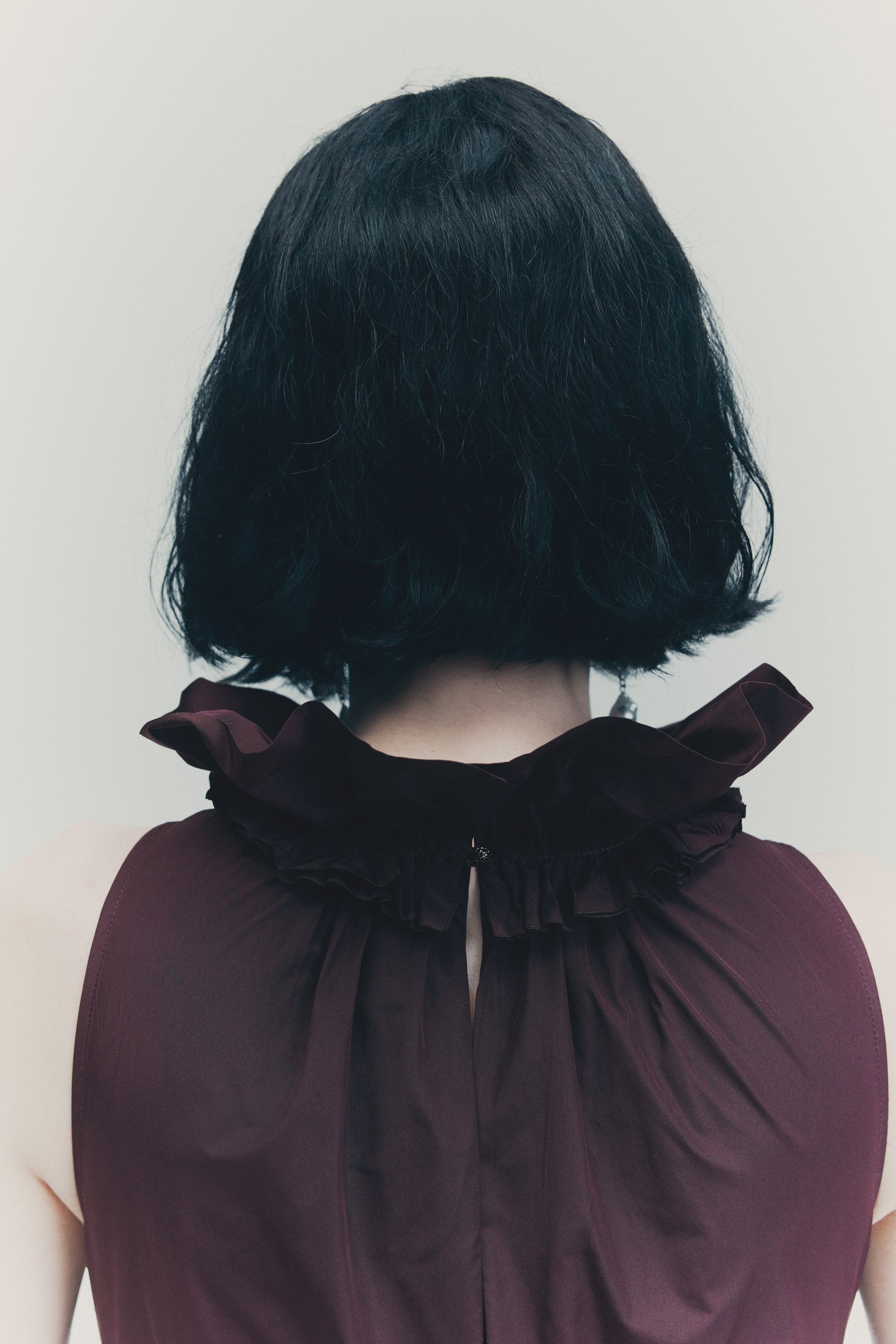 Ver imagen más grande: Vestido con cuello de volante - Burdeos - MUJER | H&M ES 4