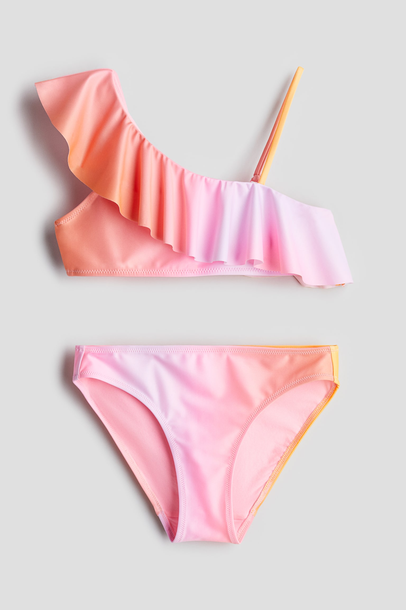 Maillot deux pièces asymétrique - Rose/dégradé - 1