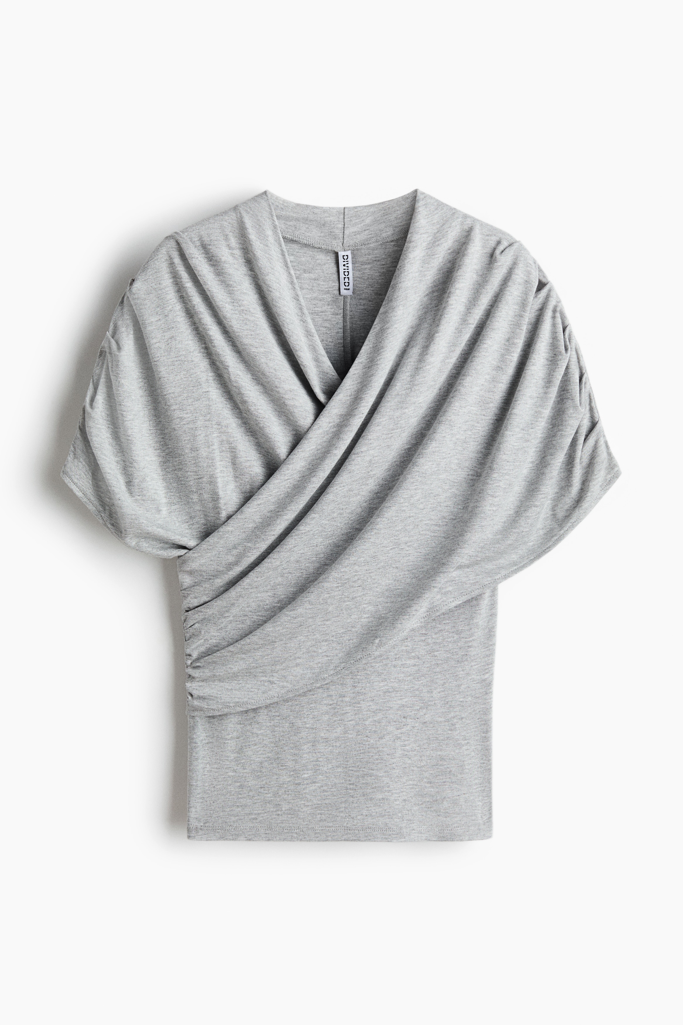Draped viscose top - Grey marl
