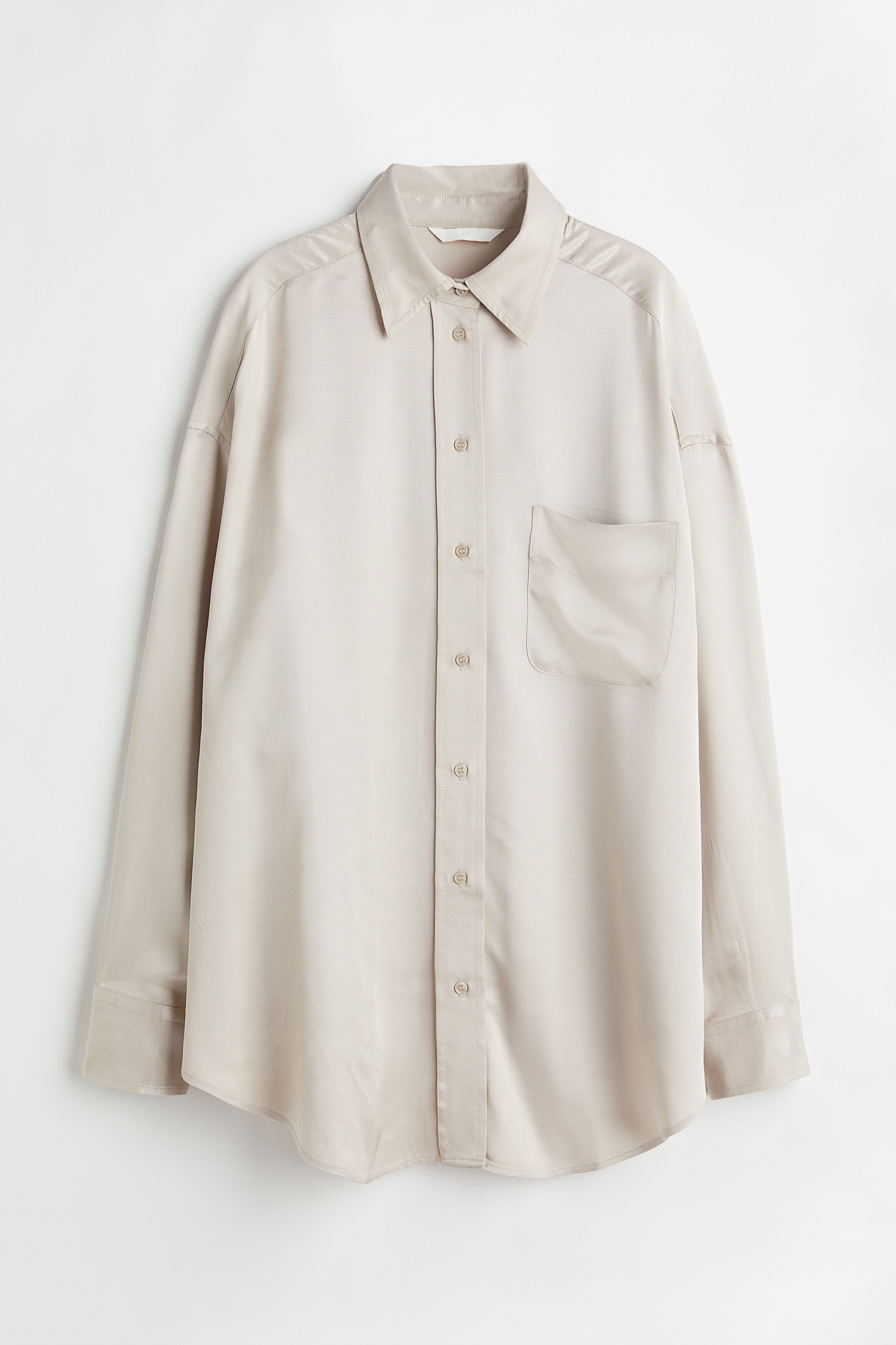 taupe satin blouse