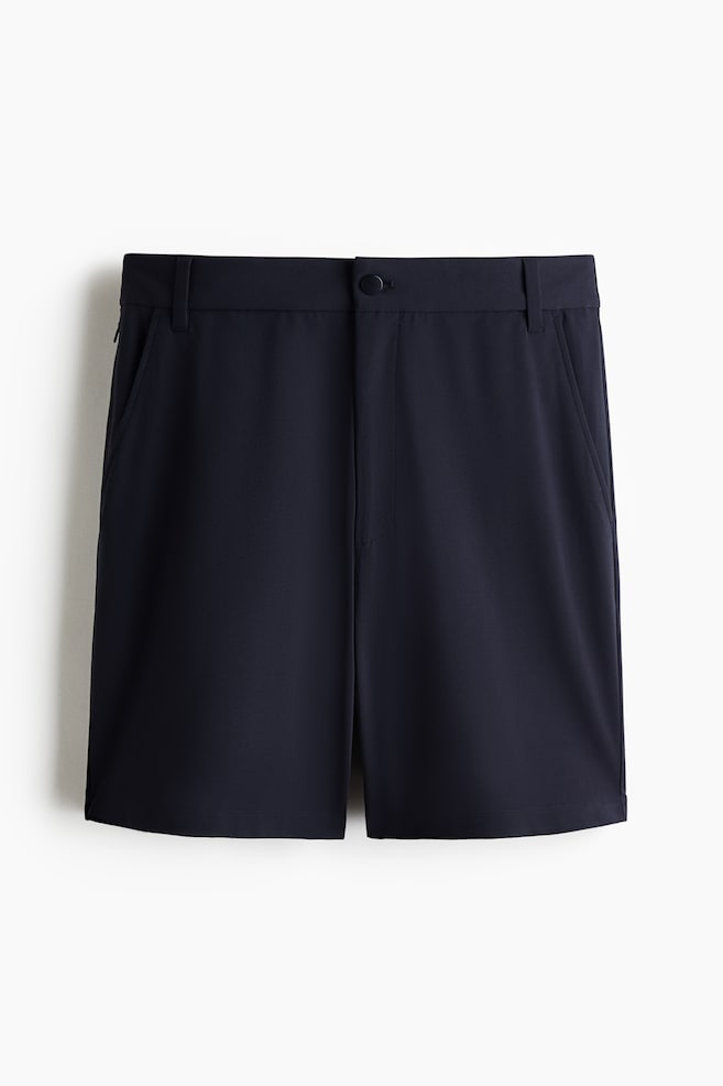 Chinoshort met 4-waystretch Loose Fit - Marineblauw/Zwart - 1