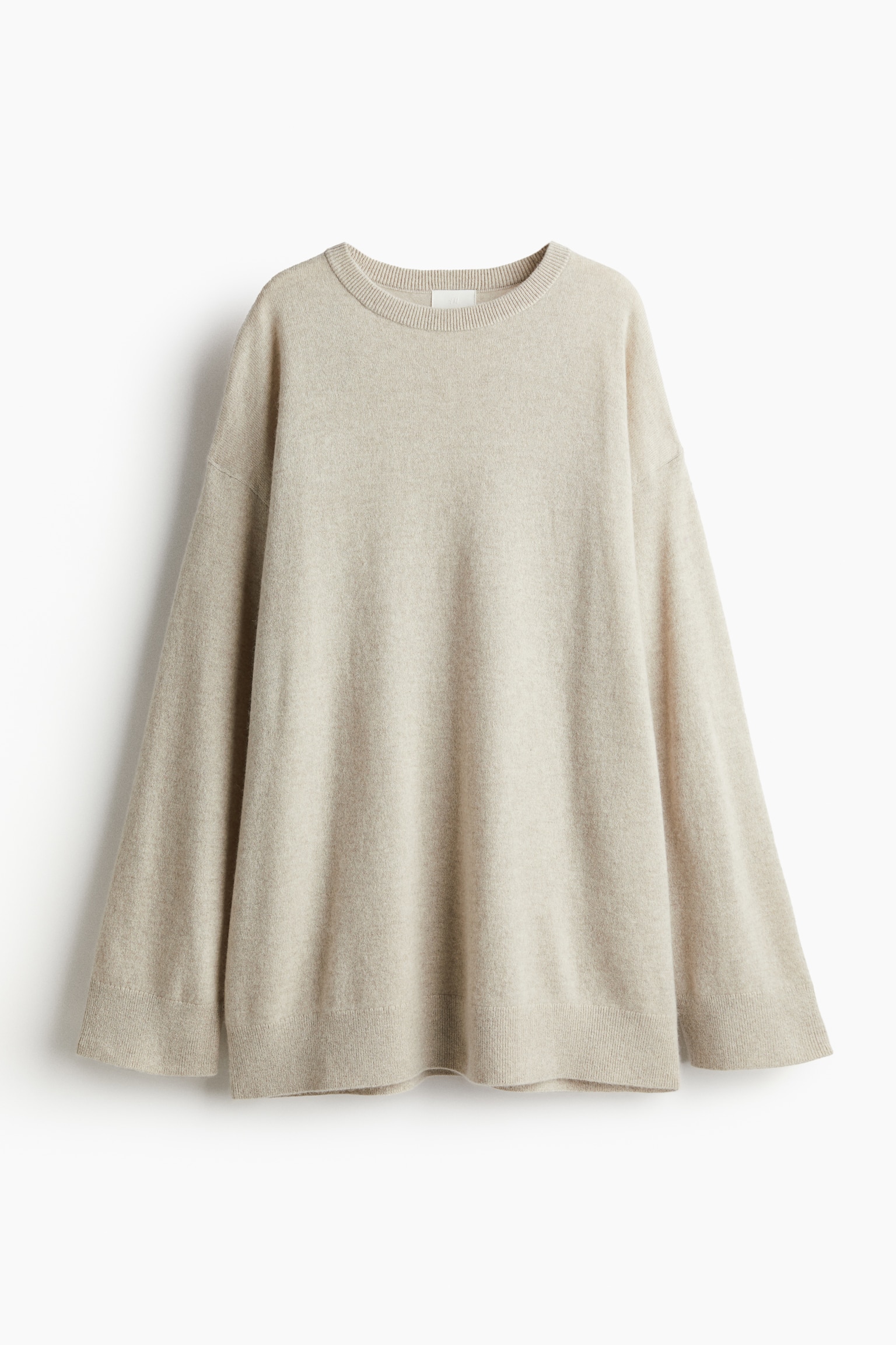 Oversized cashmere jumper - Light beige marl/Dark beige/Black/Light grey marl - 2