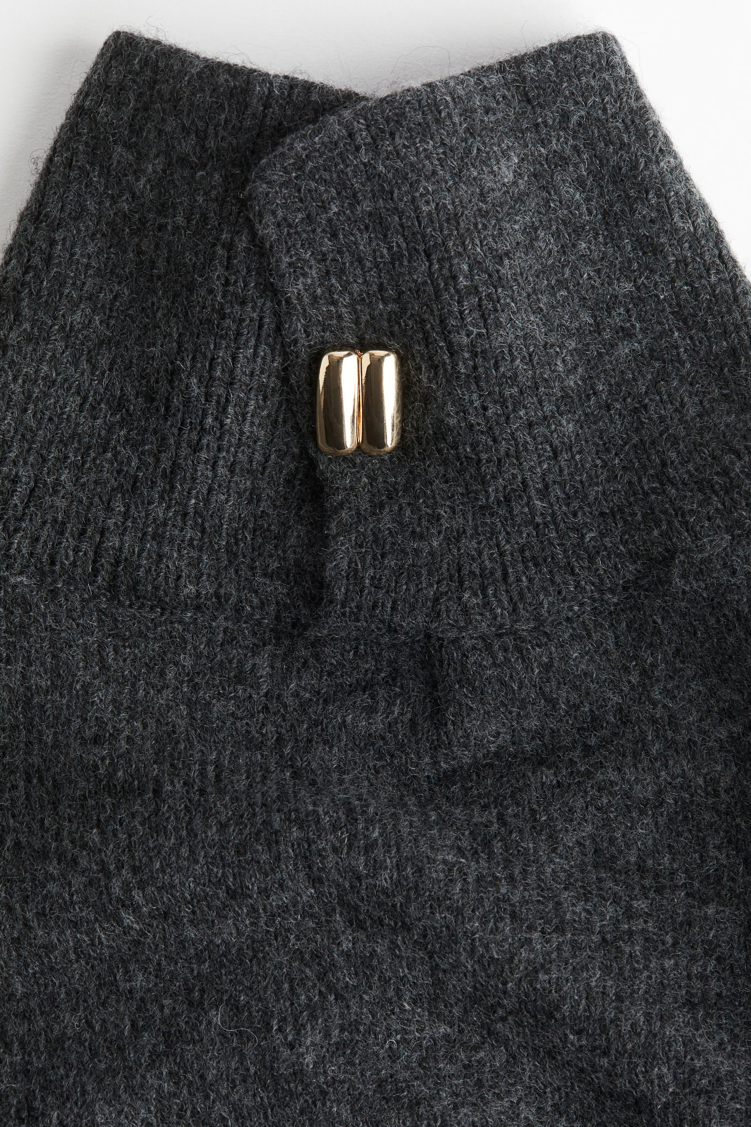 Suéter oversized de cuello alto - Gris jaspeado oscuro/Crema/Gris pardo claro - 4