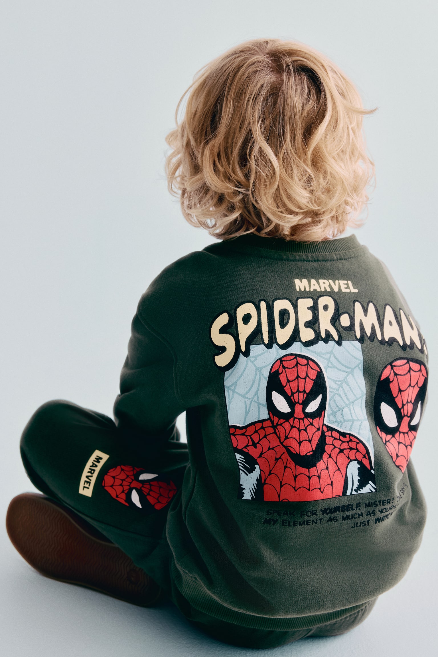 Детские комплекты H&M 2-Piece Printed Sweatsuit, цвет: Хаки зелёный — фото 4