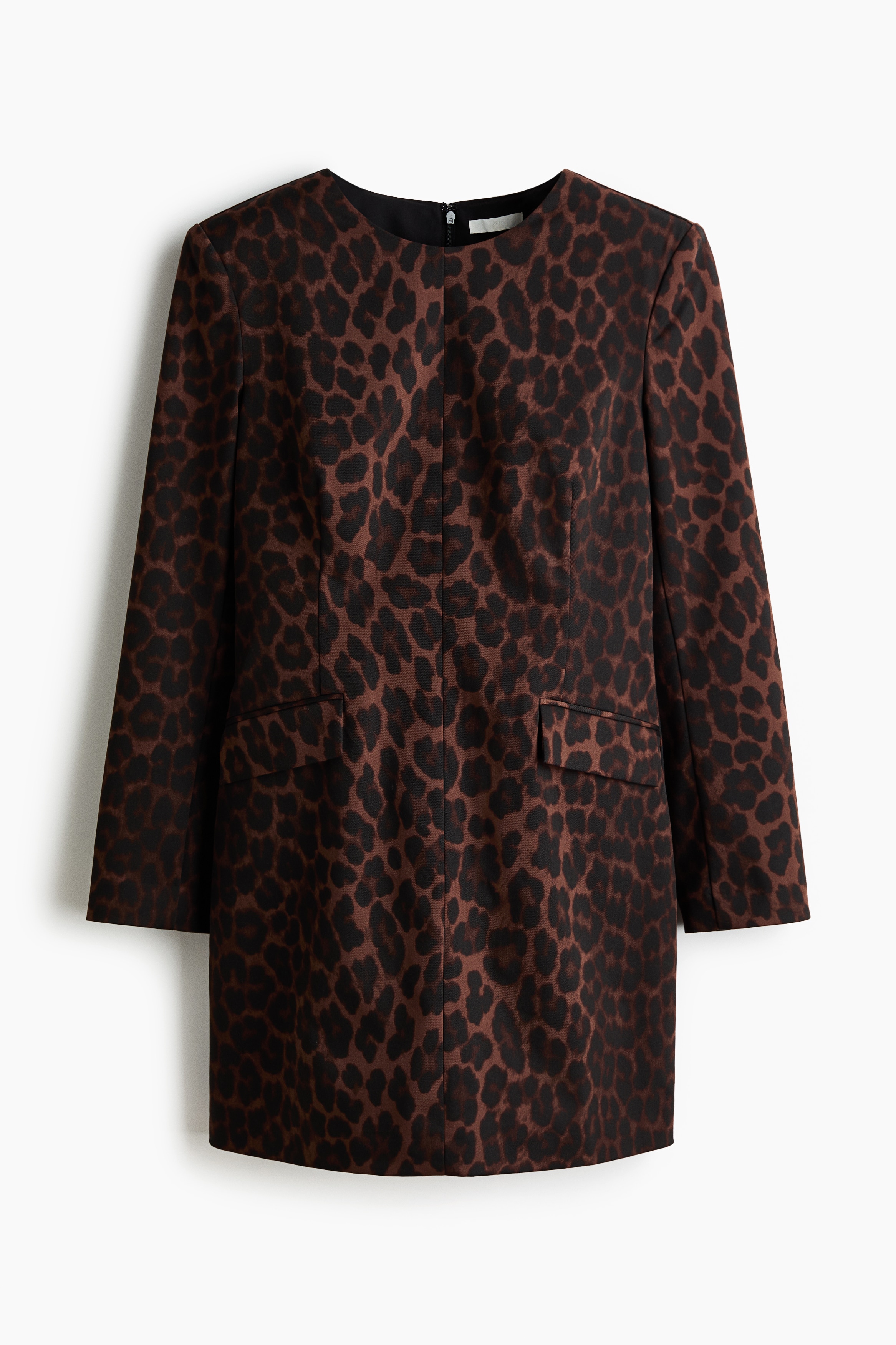 Κοντό φόρεμα - Μαύρο/λεοπάρ μοτίβο/Μπορντό/Μαύρο/Σκούρο κόκκινο