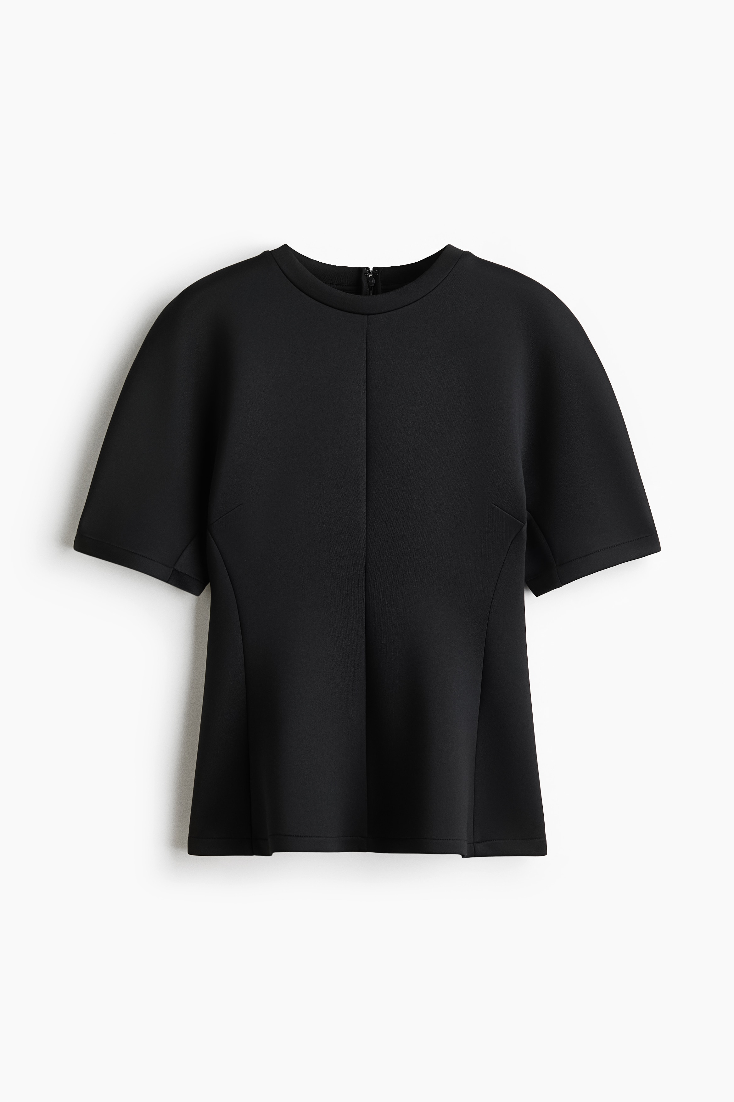 Scuba peplum top - Black