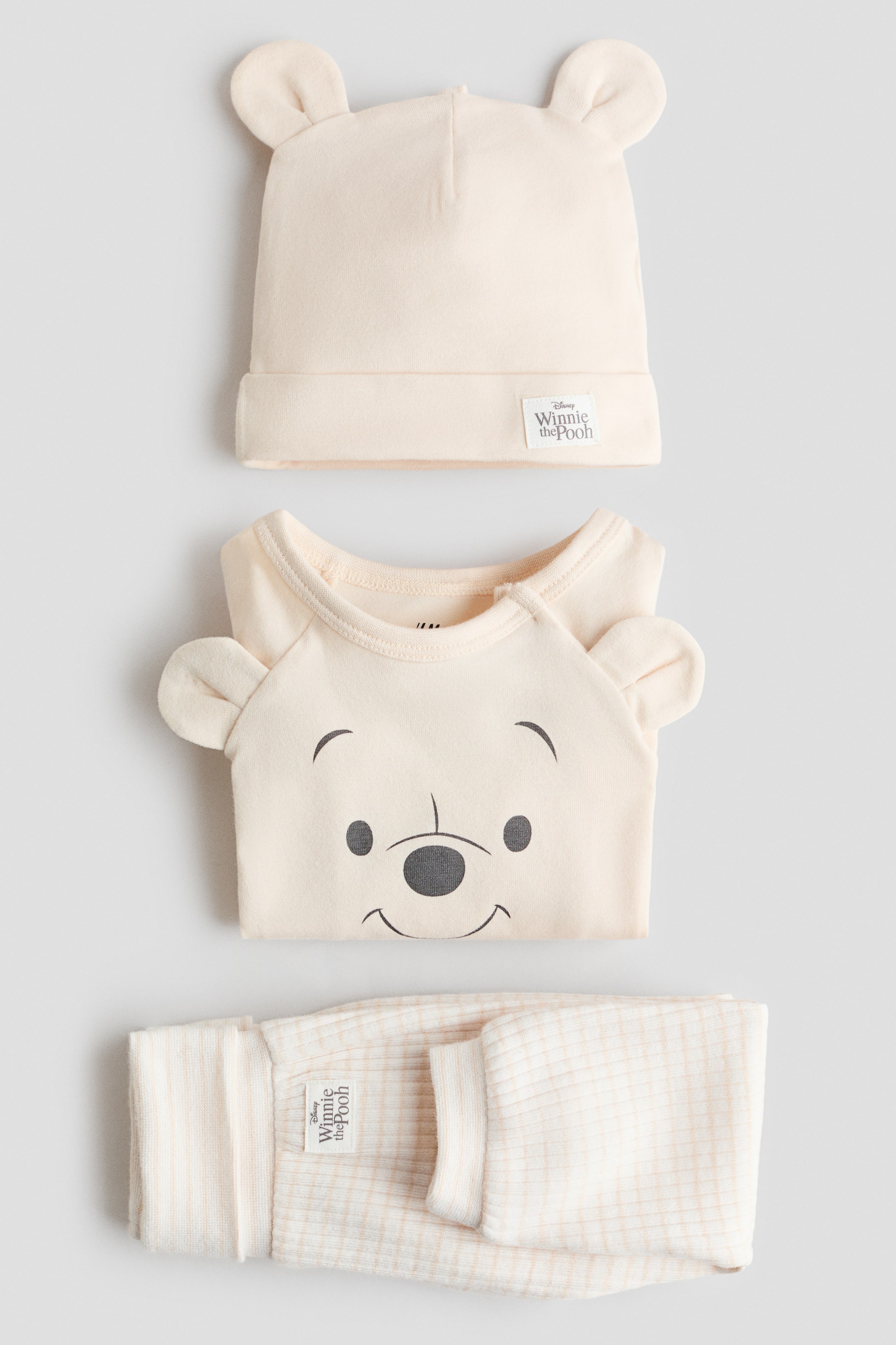 Xem ảnh lớn hơn: Bộ 3 món vải jersey in hình - Màu be nhạt/Winnie the Pooh - Kids | H&M VN 2