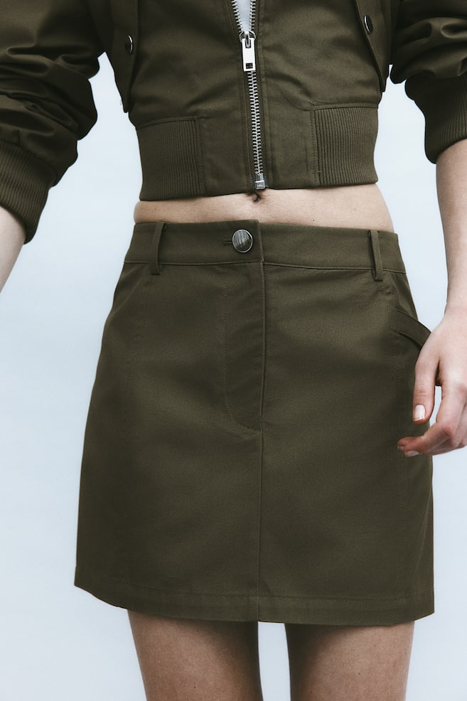 Cargo mini skirt - Dark khaki green - 3