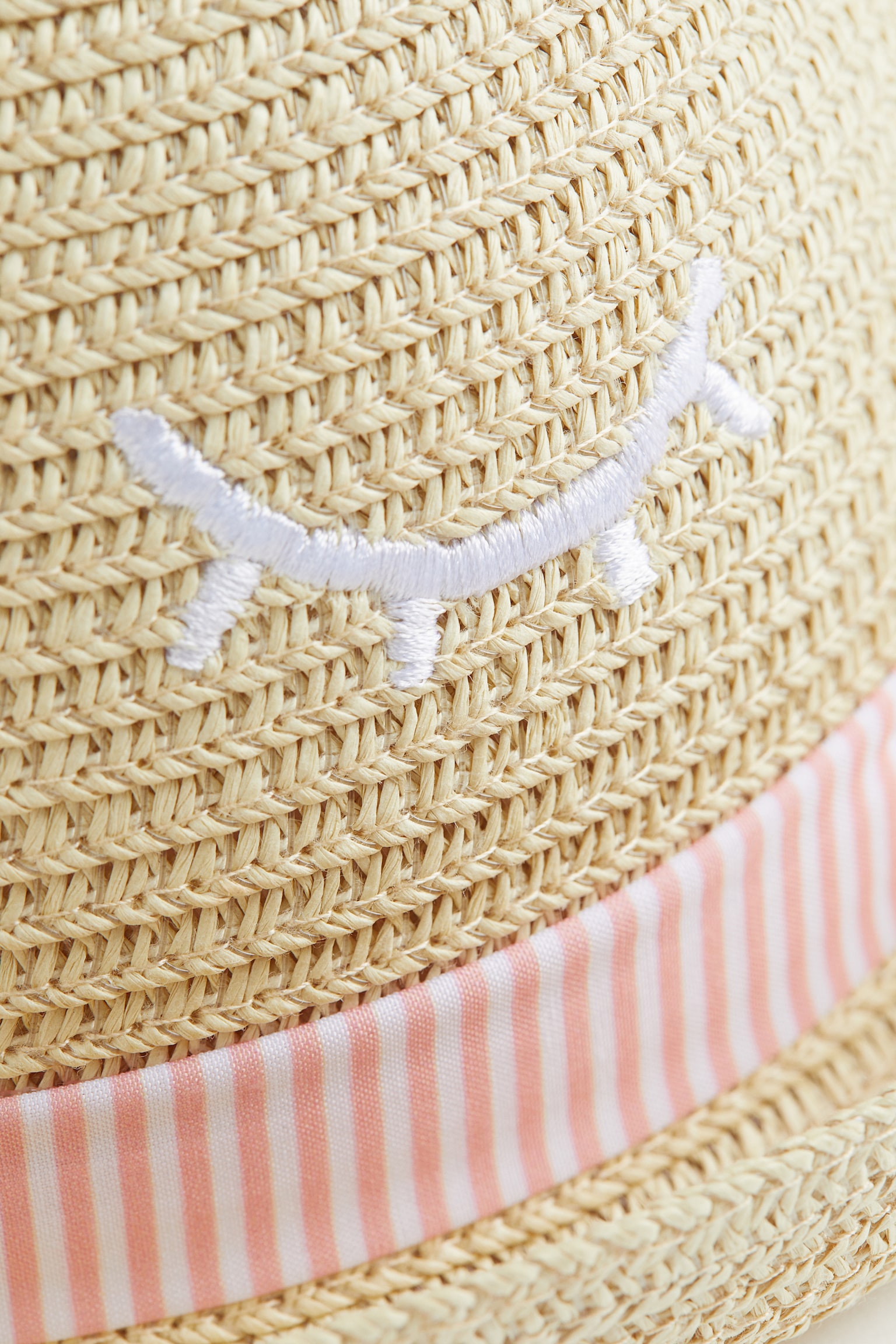 Ear Topped Straw Hat - Light beige/Cat - 2