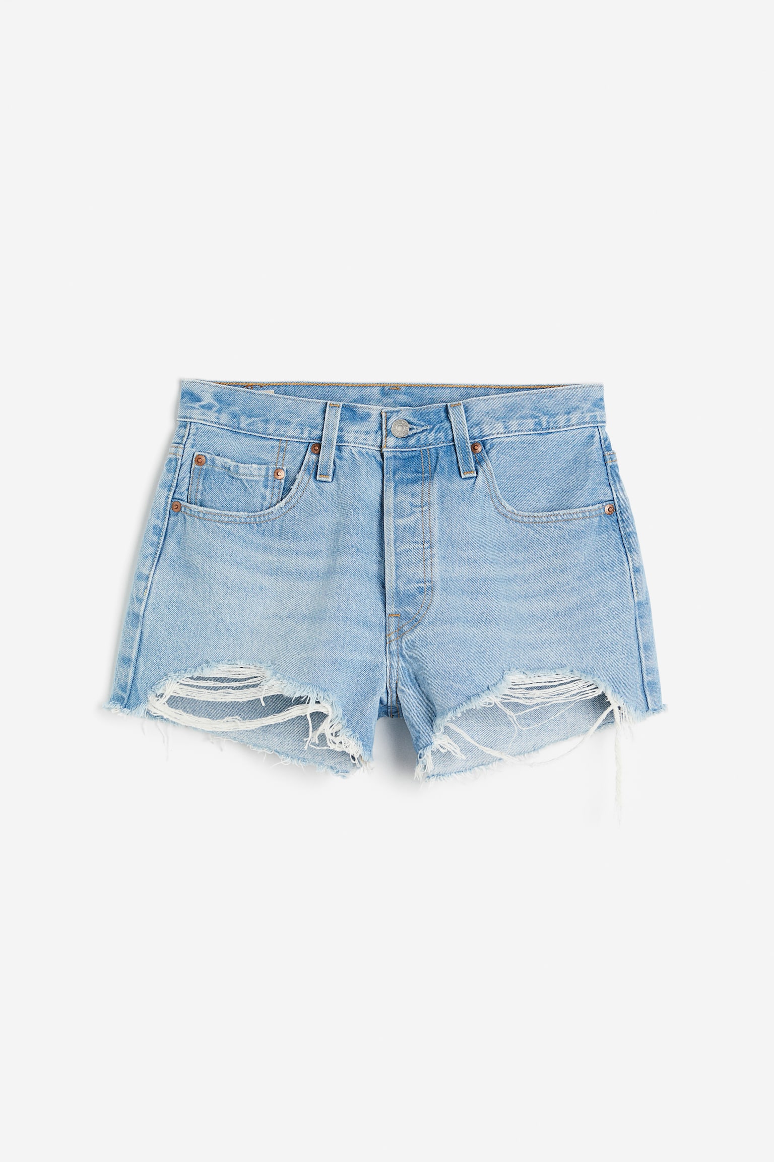 Original High Rise Shorts - Light Indigo - Worn In - 1