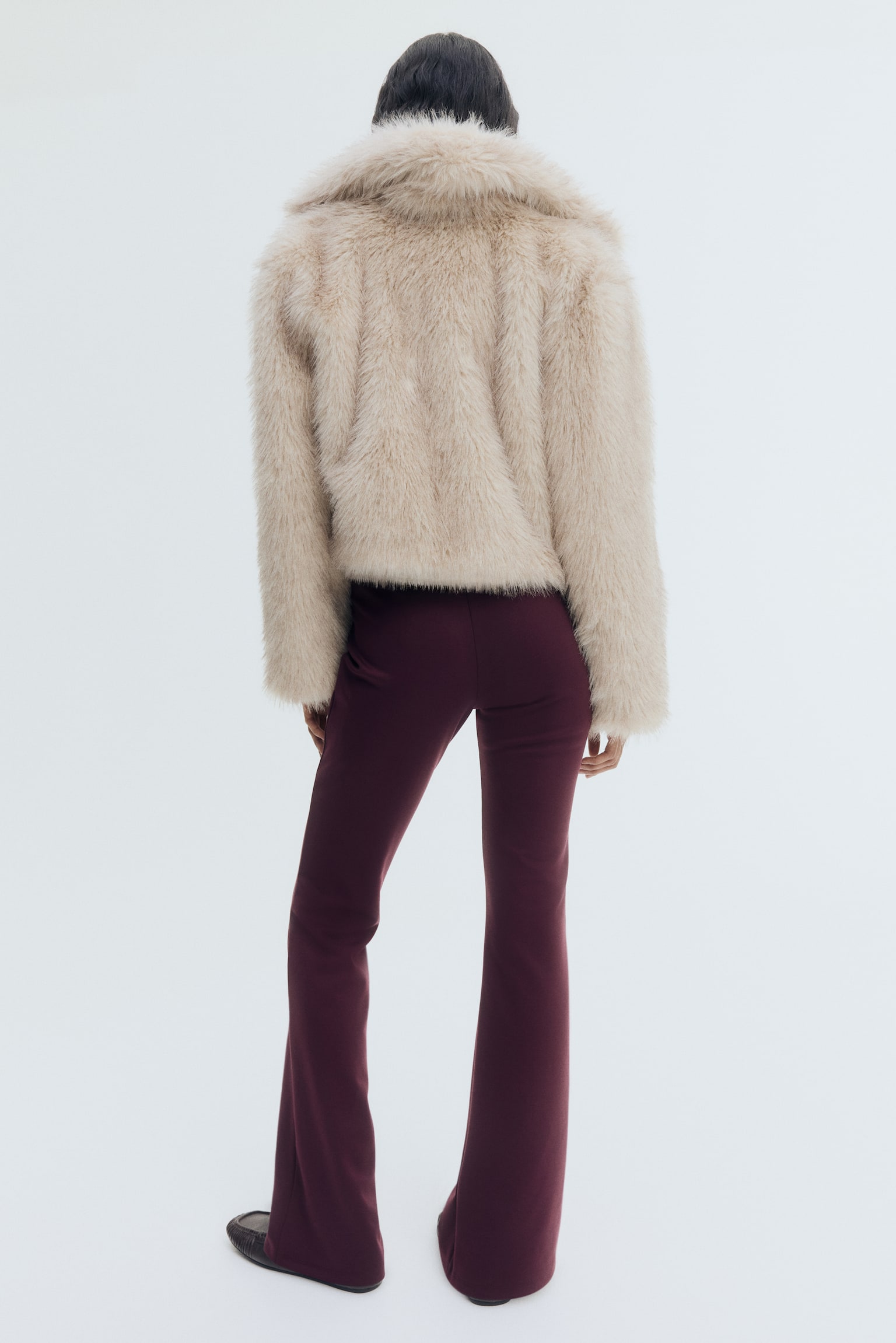 Flared trousers - Plum red/Dark brown/Black - 3