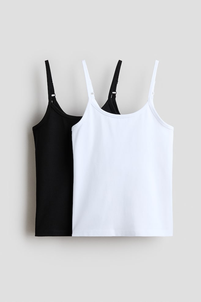 2er-Pack Baumwolltops - Weiß/Schwarz/Schwarz/Weiß - 1