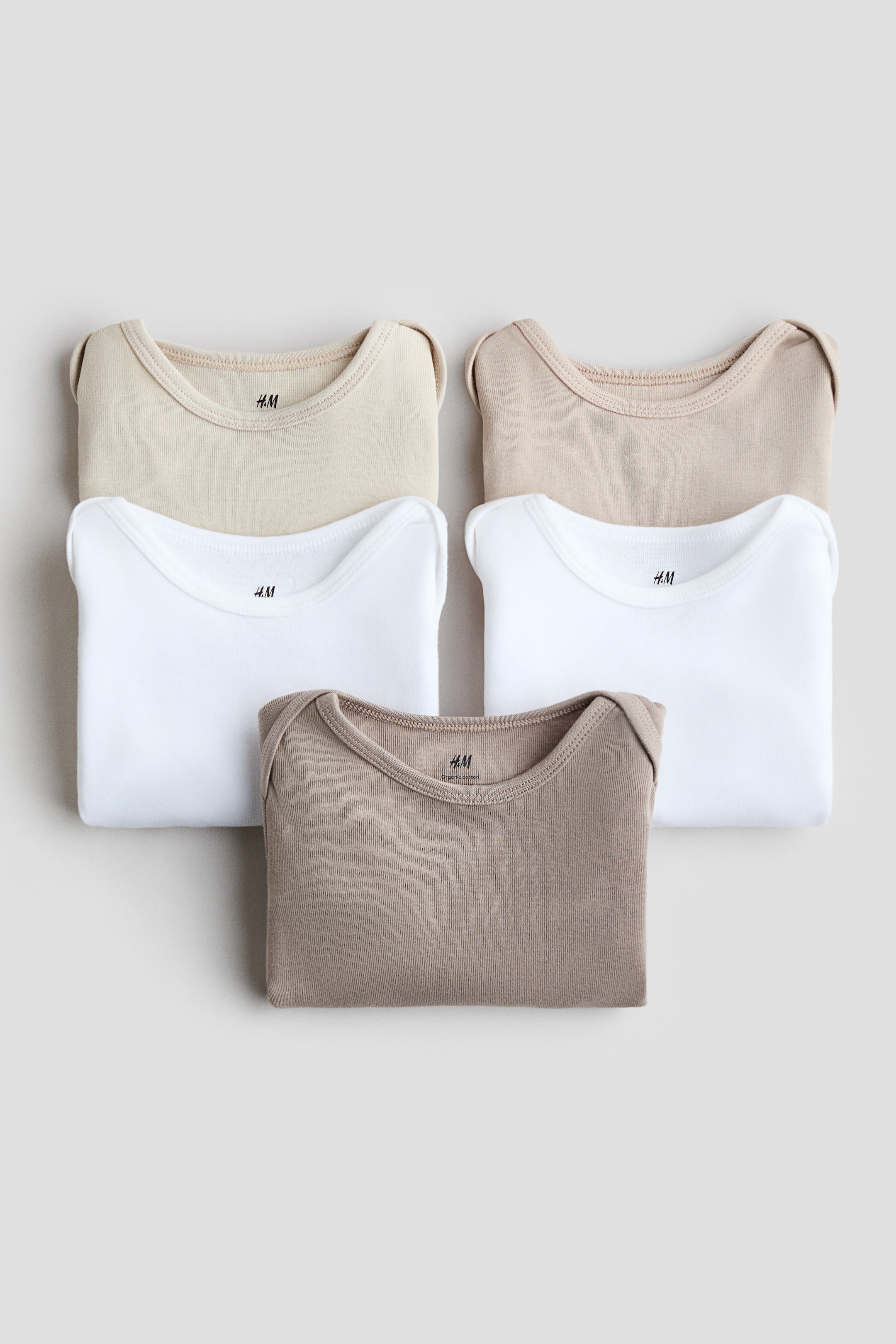 Agrandir l'image: Lot de 5 bodies - Blanc/beige - ENFANT | H&M FR 2