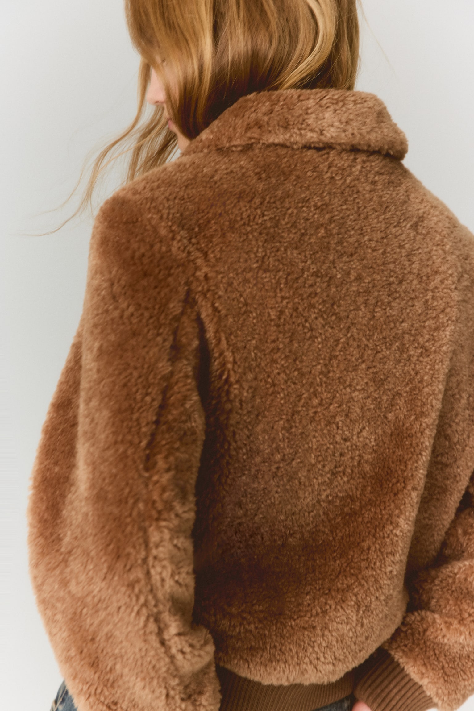 Rozpinana bluza z misia - Brown/Beżowy - 5