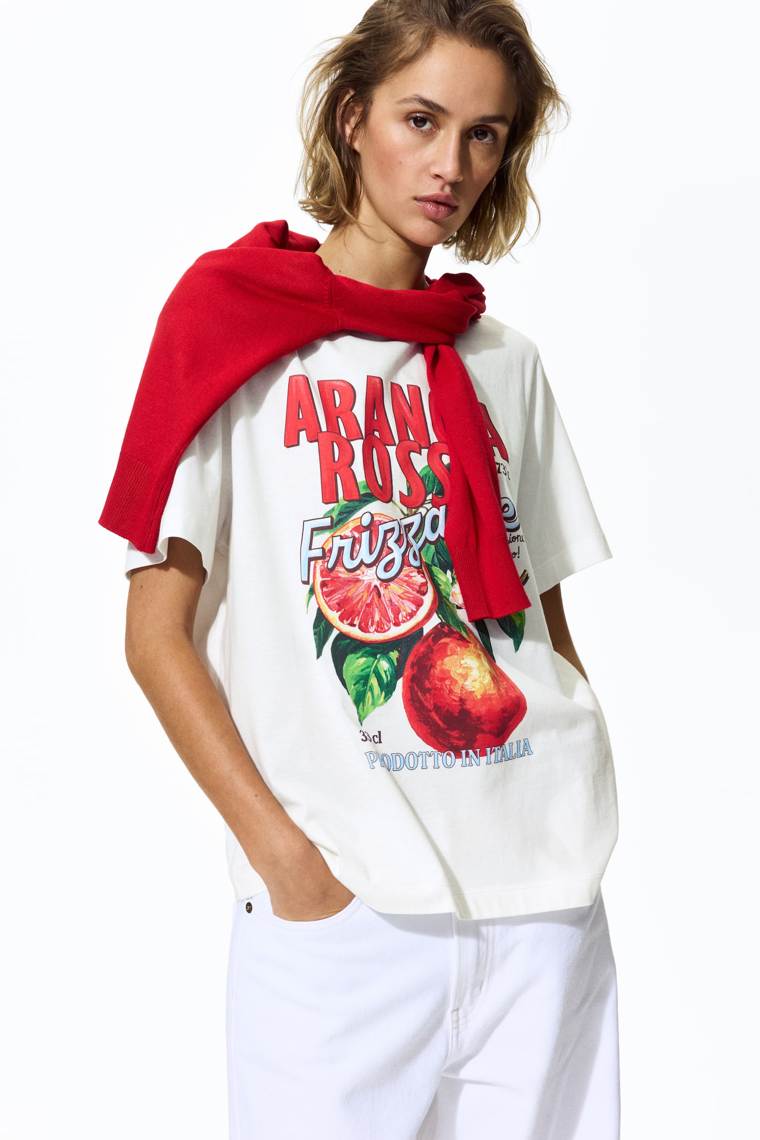 Printed T-shirt - White/Arancia Rossa/Dark brown/Simplicité/White/Beauté - 6