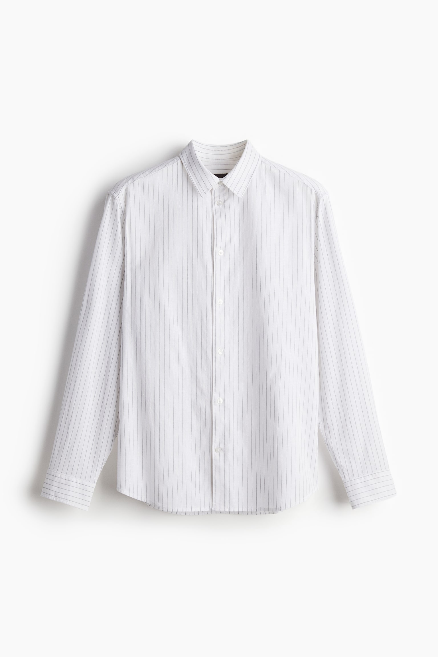 Regular Fit Linen-blend shirt - White/Striped/Navy blue/Beige/Striped/Beige/White/Light blue - 2