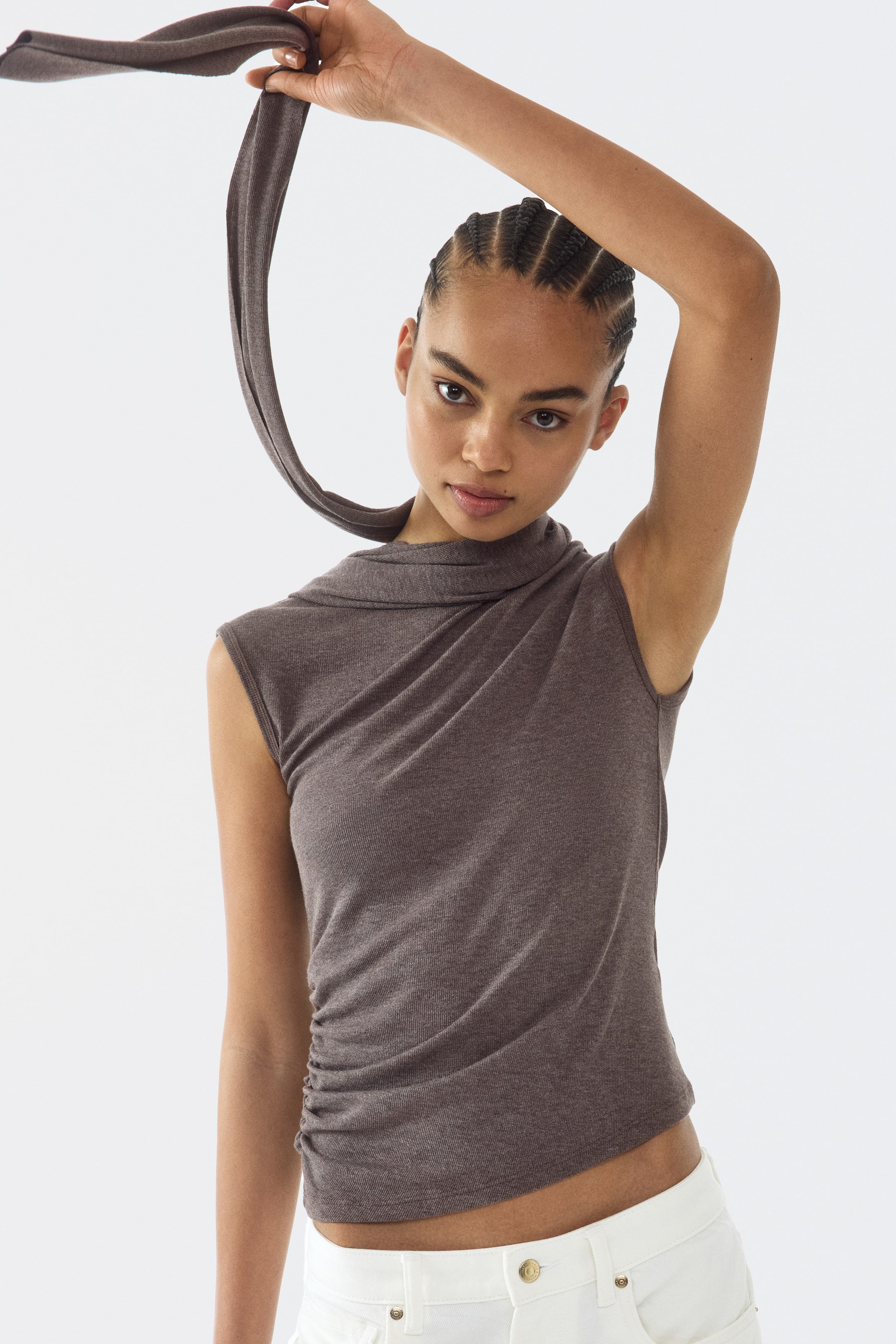 Женские топы H&M Top with Scarf Collar — фото 6