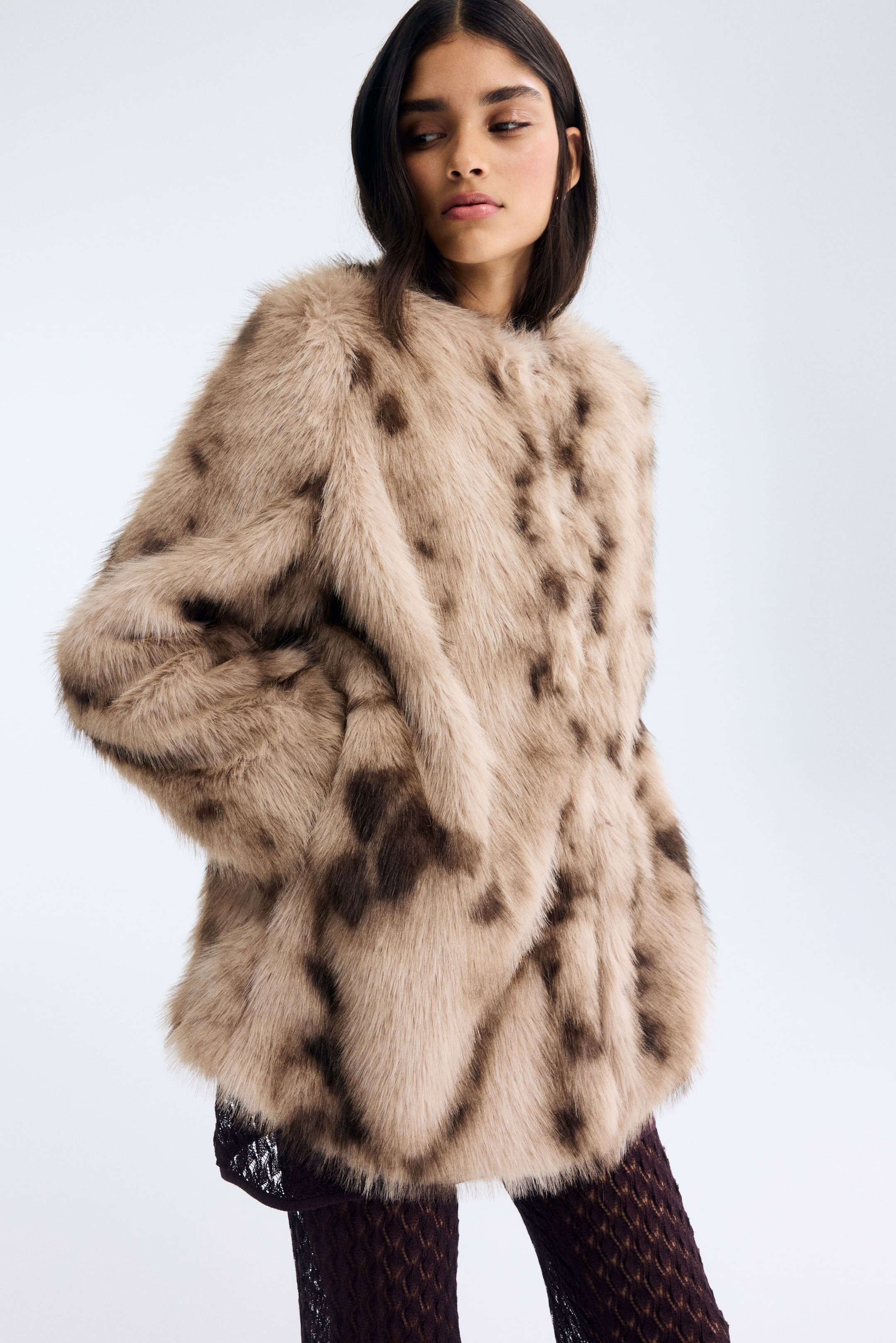 拡大画像を表示: フラッフィコート - ベージュ／スペックルド - レディース | H&M JP 3