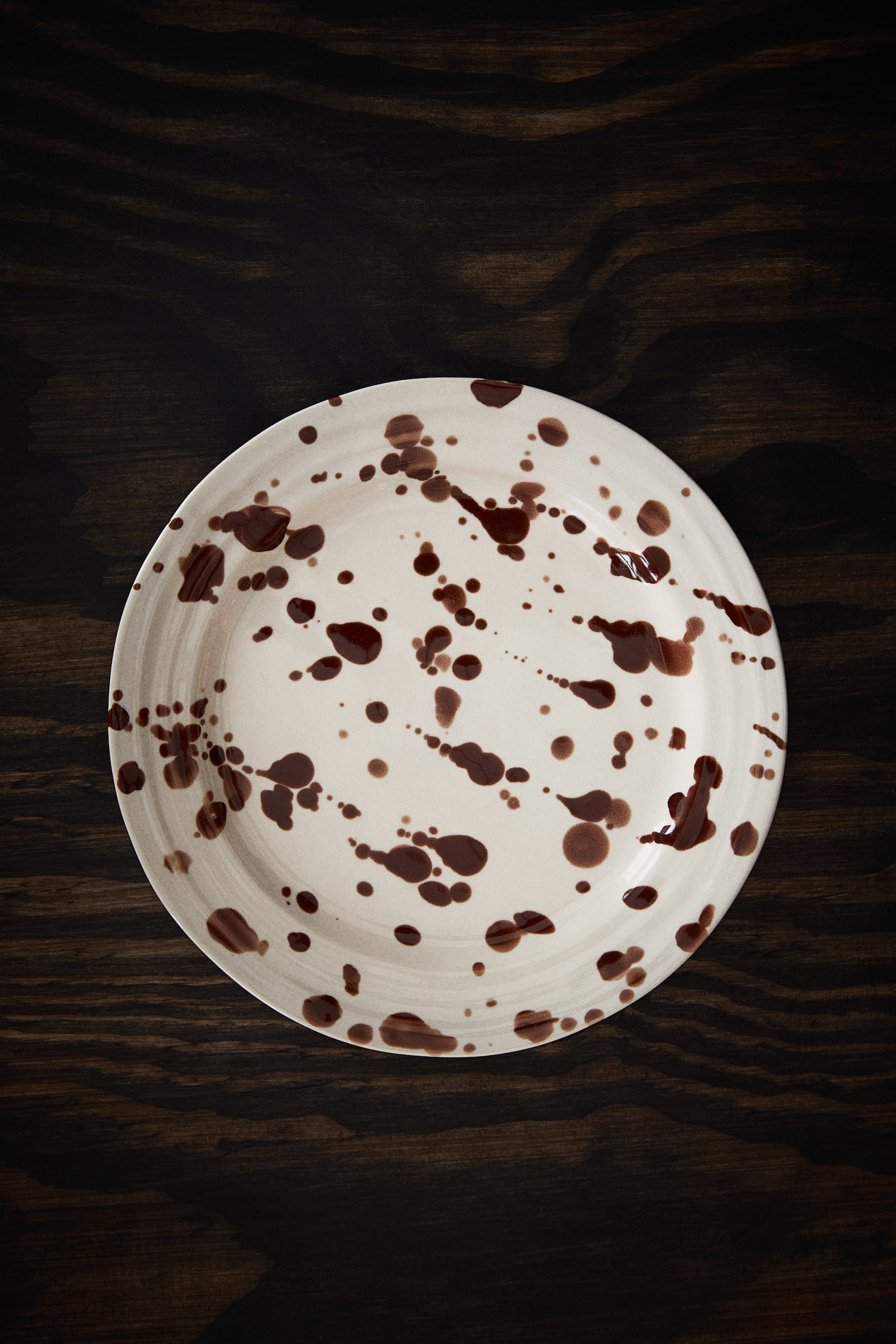 Stoneware plate - Brown/Spotted - 3