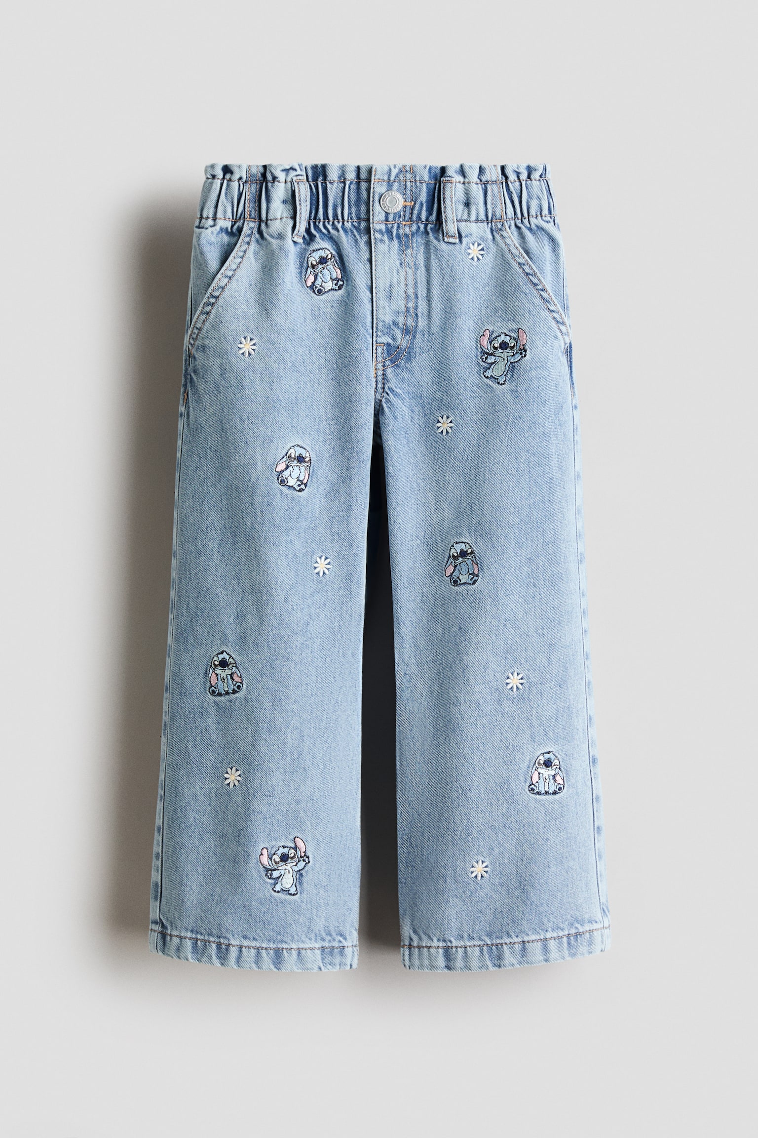 Motif-detail wide leg jeans - Denim blue/Lilo & Stitch/Denim blue/Minnie Mouse/Denim blue/Hello Kitty/Denim blue/Miffy/Light denim blue/Minnie Mouse/Denim blue/Lilo & Stitch/Denim blue/Lilo & Stitch - 2