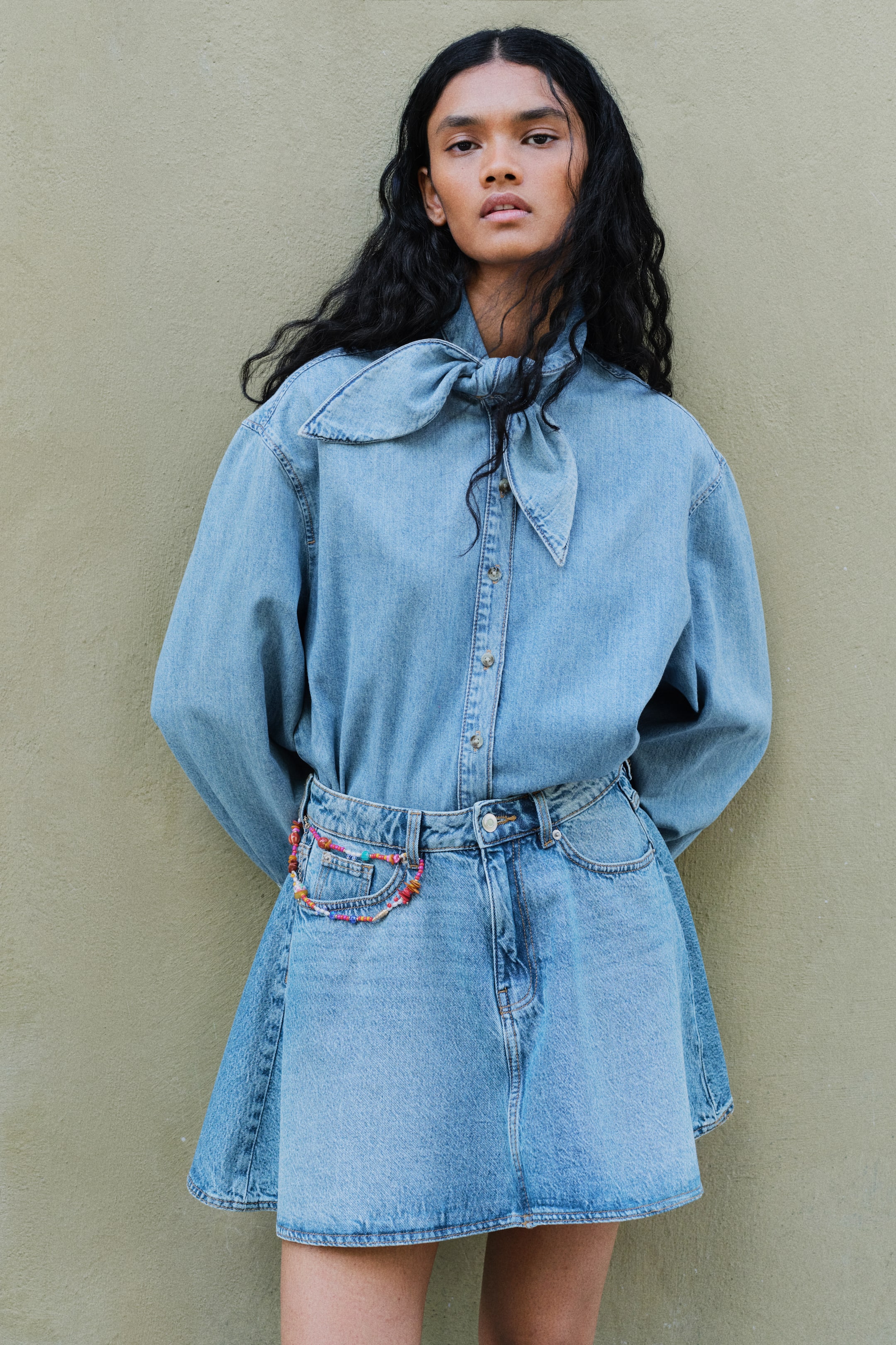 Scarf-Collar Shirt