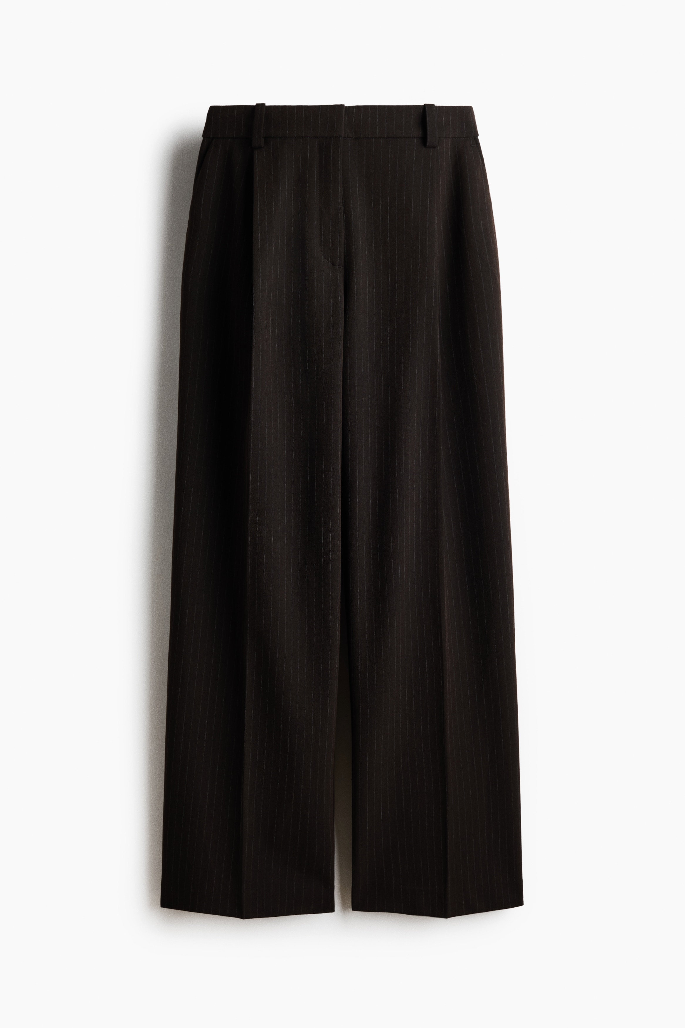 Pantaloni sartoriali ampi - Marrone scuro/gessato/Marrone scuro