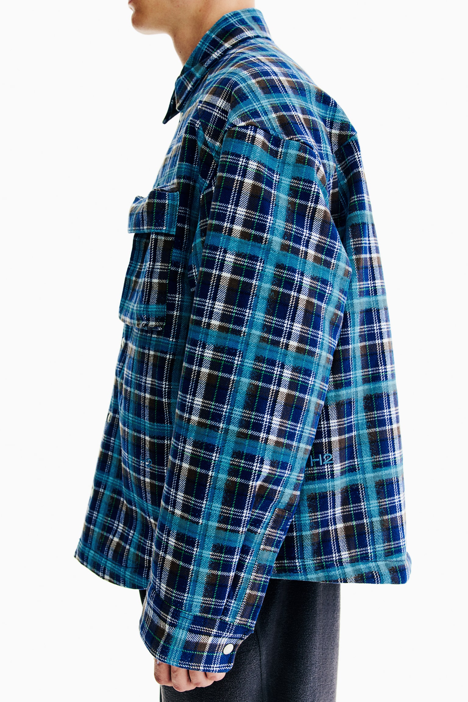 Flannel shacket - Blue/Checked - 3