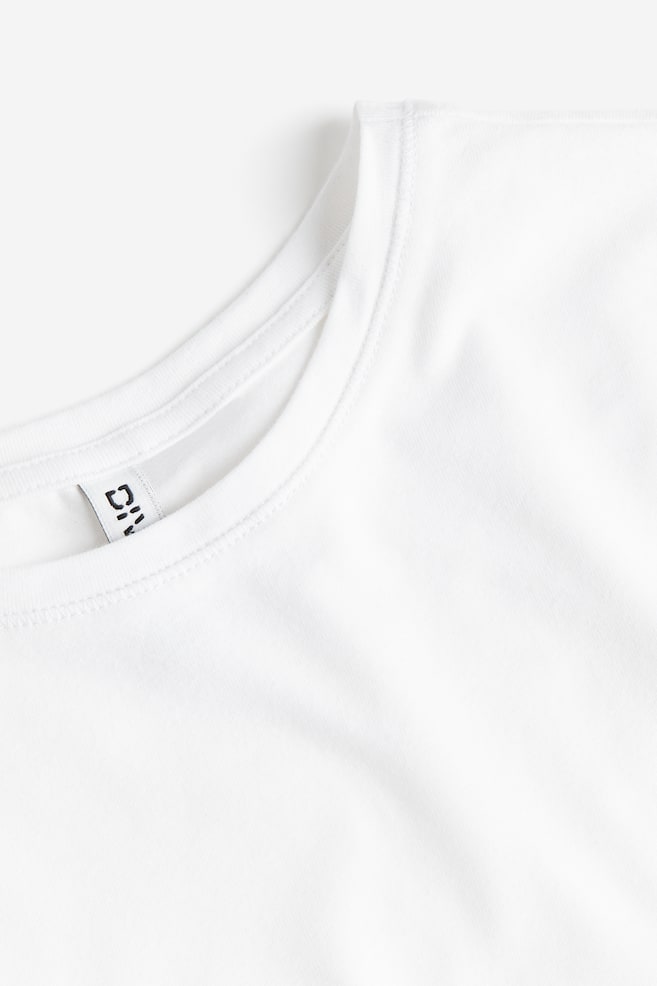 Figurnær T-shirt - Hvit/Sort/Lys beige/Lys grå - 4