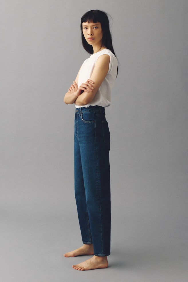 Mom Slim Fit High Waist Ankle Jeans - Denim blue/Denim blue/Dark denim grey/Dark denim blue/White/Light denim blue/Denim blue/Denim blue/Light denim blue/Washed black/Denim blue - 2