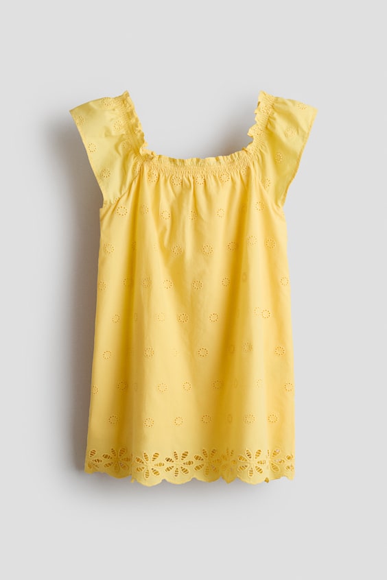 Детские платья H&M Cotton Dress with Eyelet Embroidery