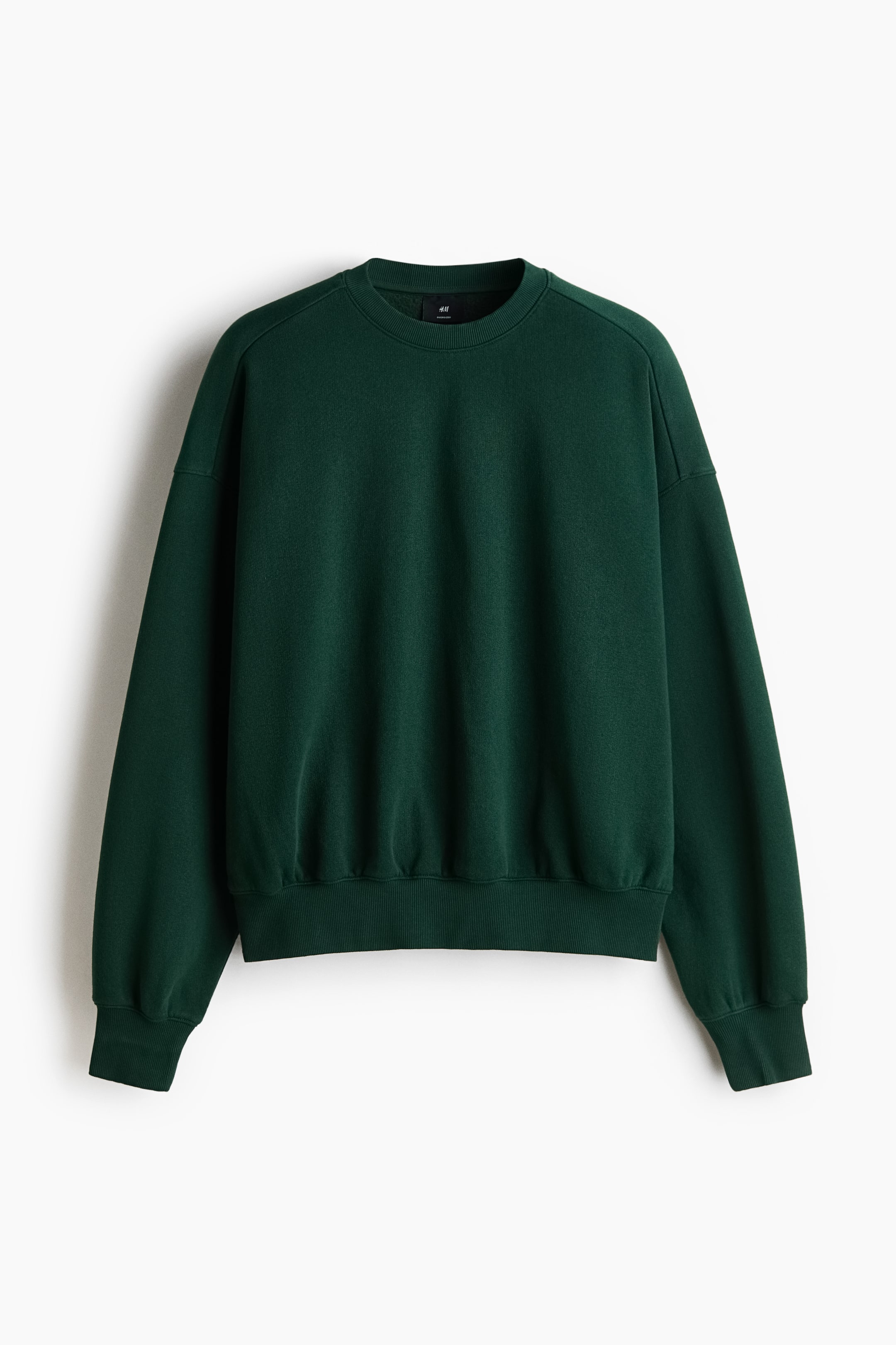 View larger image: Oversized Fit Brushed-inside sweatshirt - Dark green - Men | H&M 1