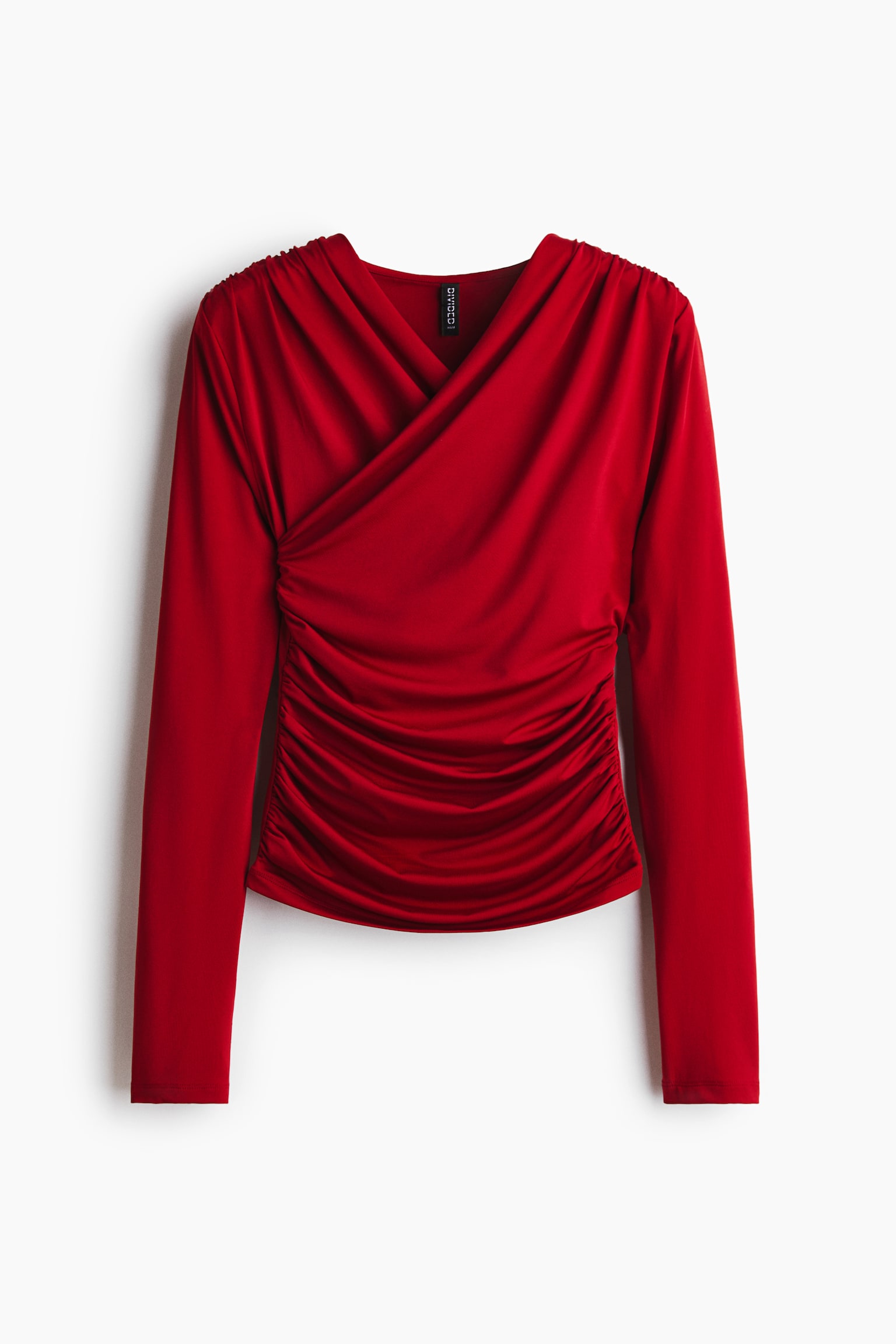 Draped jersey top - Red/Black/Brown - 2