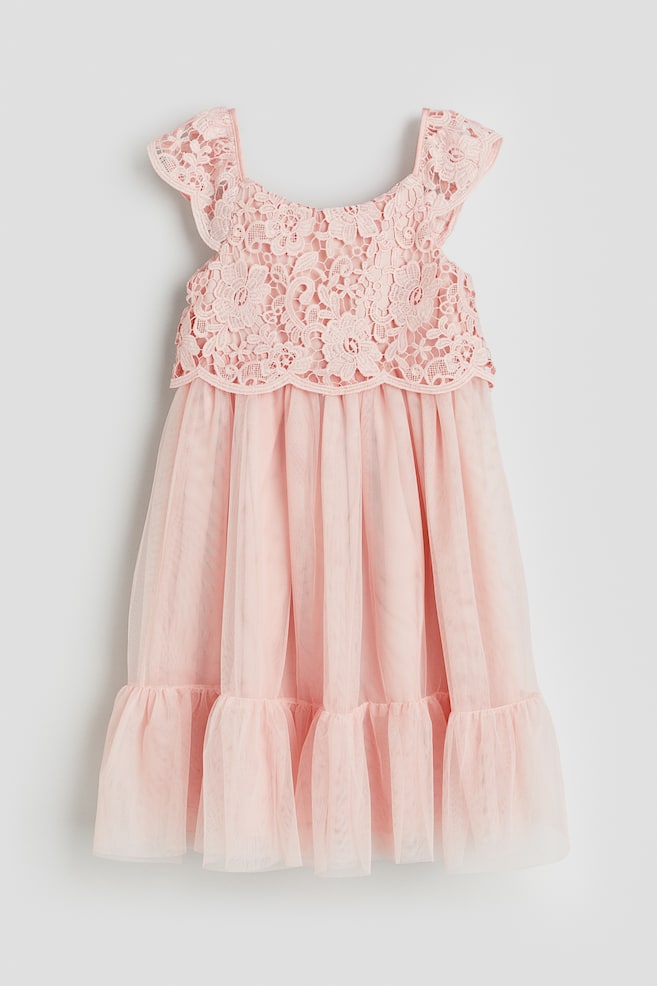 Lace and tulle dress - Dimrosa/Vit - 1