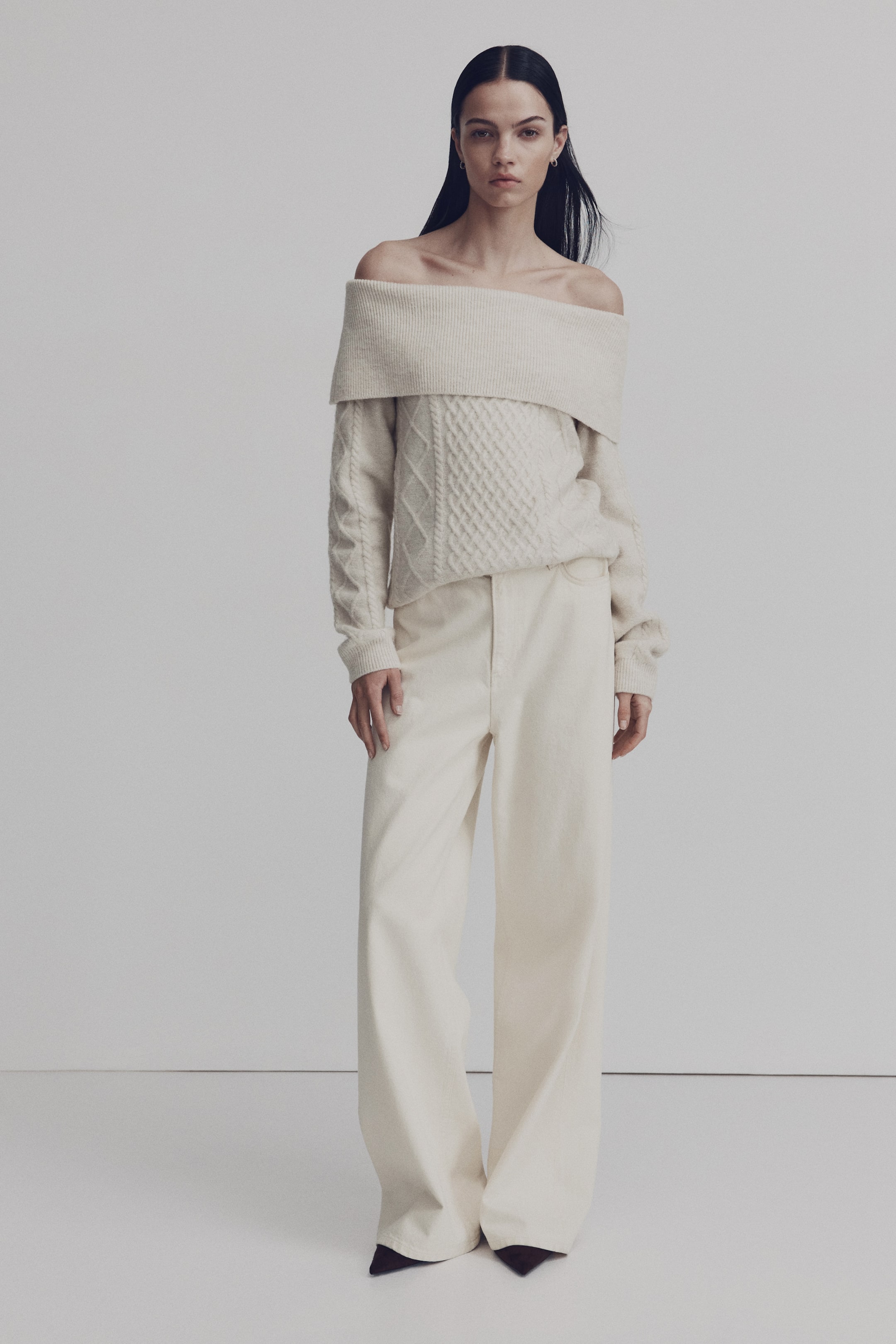 Agrandir l'image: Pull épaules nues - Beige clair chiné - FEMME | H&M BE 2