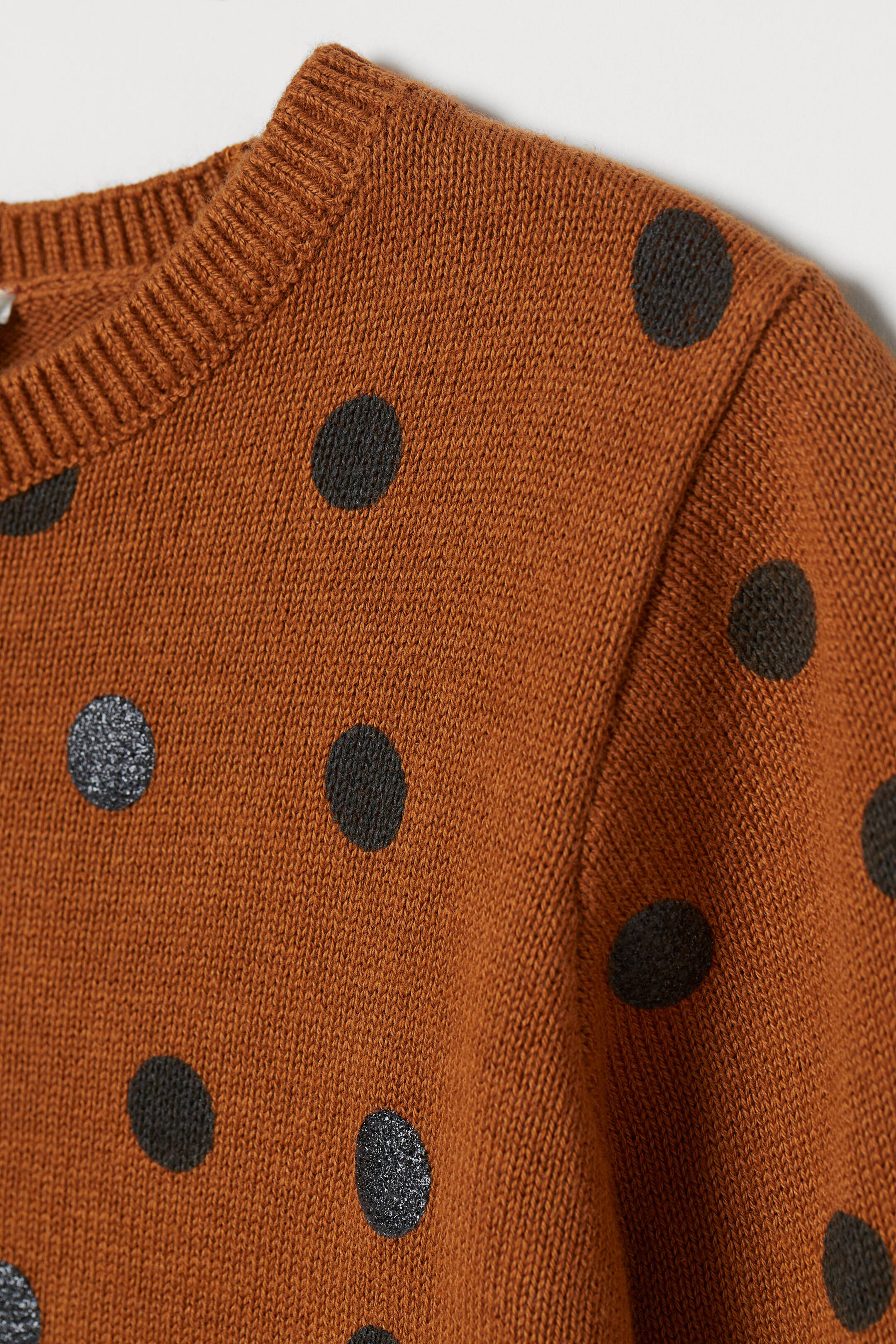Agrandir l'image: Pull en maille fine - Marron clair/pois - ENFANT | H&M FR 2